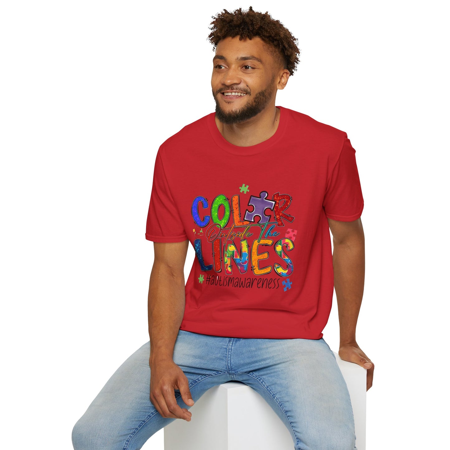 Color Outside the Lines Unisex T-Shirt for Autism Awareness