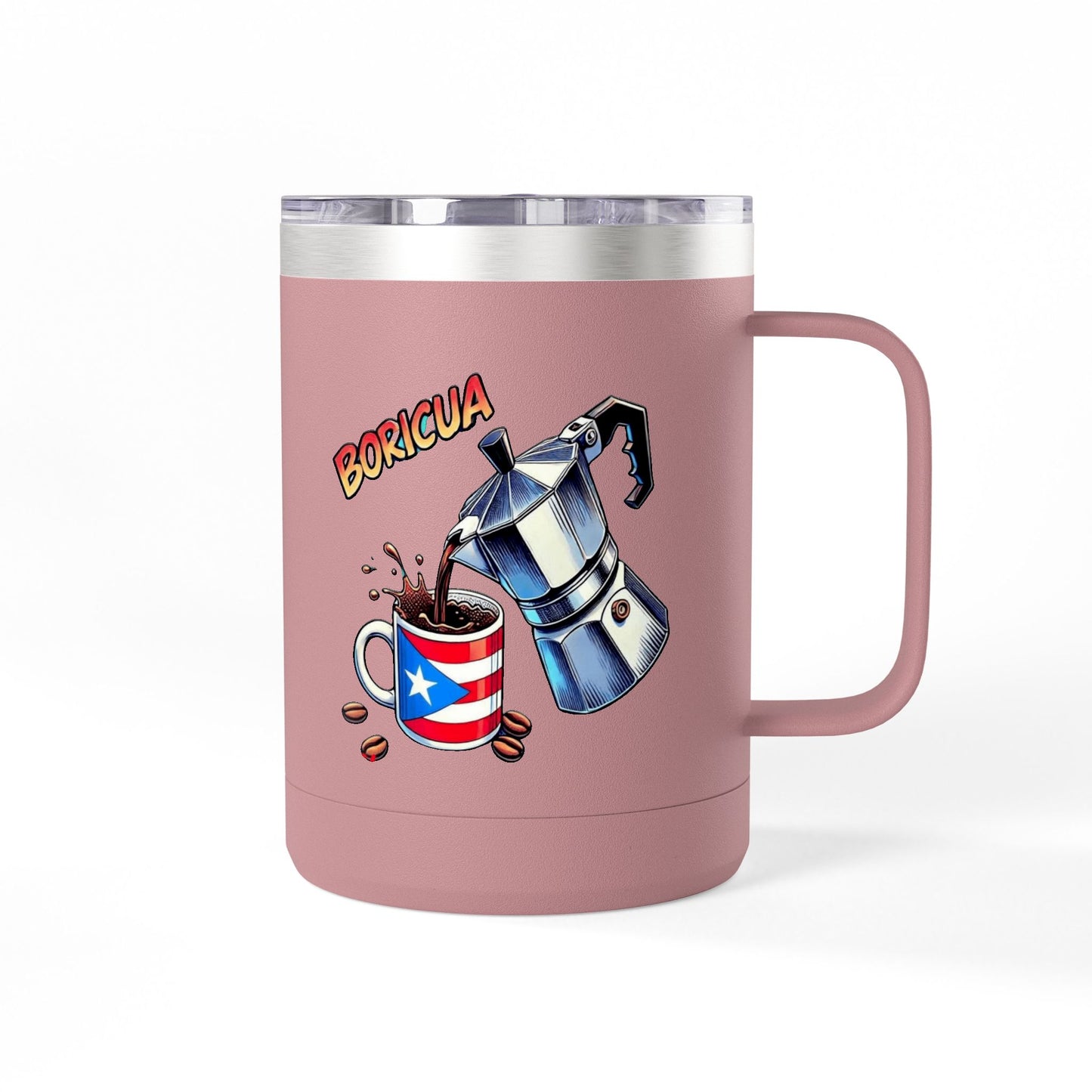 Puerto Rican Coffee Mug Tumbler, 15oz | Great Gift for Coffee Lovers, Unique Kitchen Decor, Perfect for Birthdays & Holidays