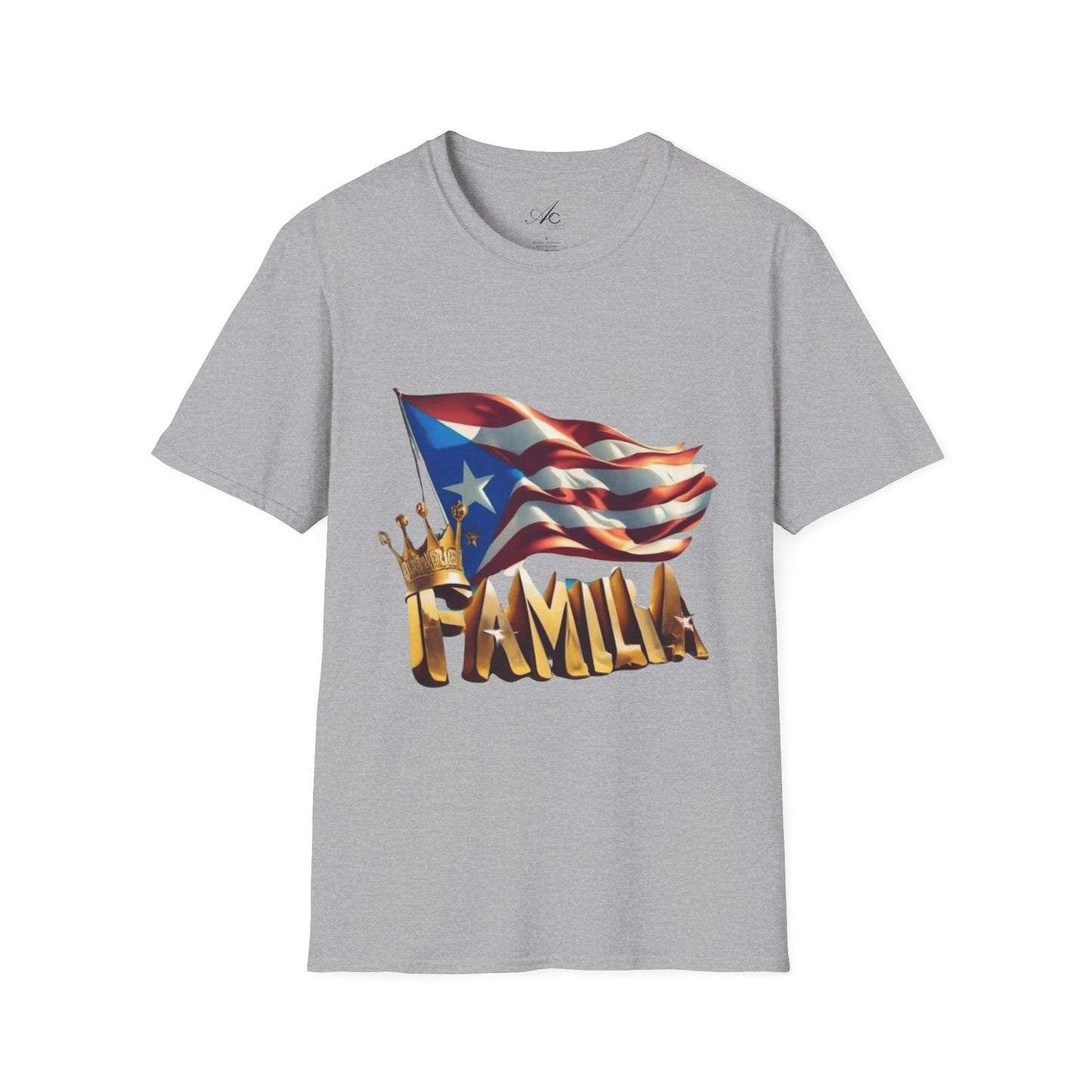 Puerto Rican Familia T-Shirt, Unisex Softstyle Tee, Patriotic Shirt, Family Unity Gift, Summer Celebration Apparel