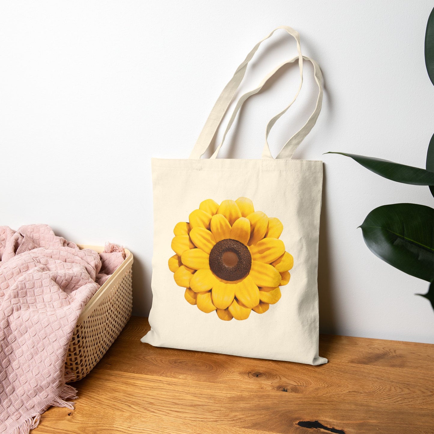 Carry Positivity Everywhere You Go Sunflower Cotton Canvas Tote Bag, Eco-Friendly Shopping Bag, Floral Grocery Tote, Gift for Her, Beach Bag, Reusable Tote