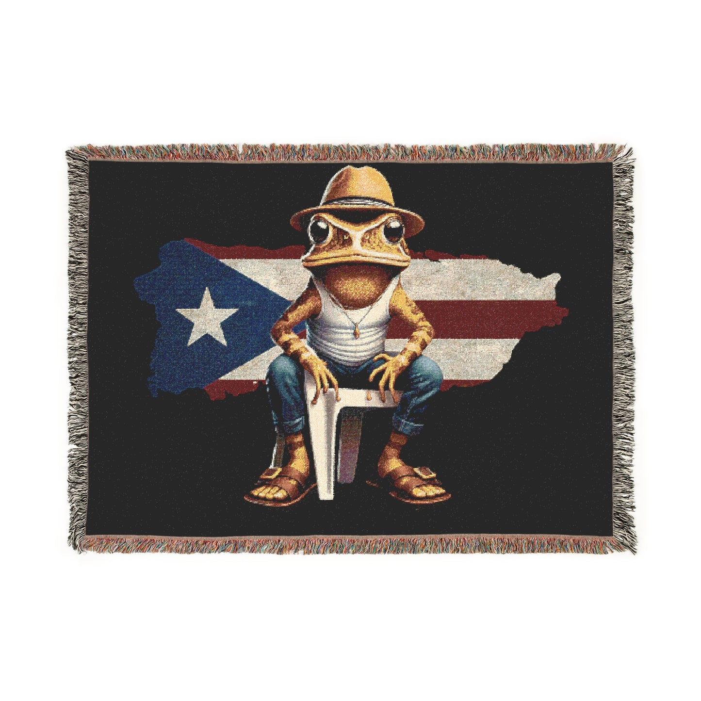 Puerto Rican Heritage Blanket with Unique Designs Woven Blanket
