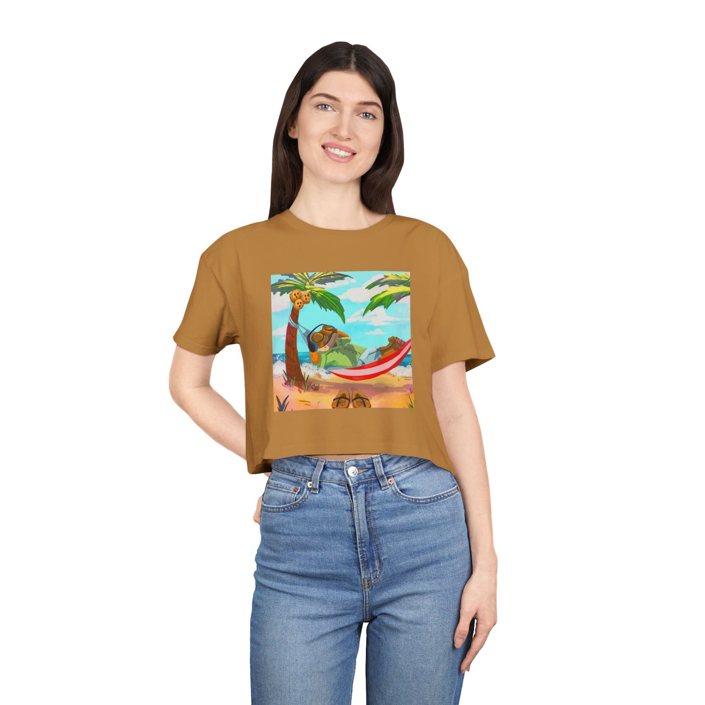 Boriqua T-Shirt Tropical Paradise Crop Tee - Chill Vibes, Women's Casual Top, Summer Style, Beachwear, Vacation Shirt