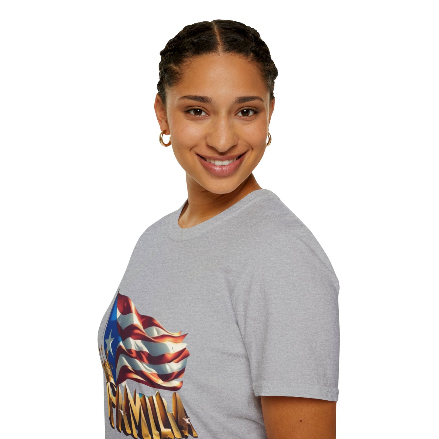 Puerto Rican Familia T-Shirt, Unisex Softstyle Tee, Patriotic Shirt, Family Unity Gift, Summer Celebration Apparel