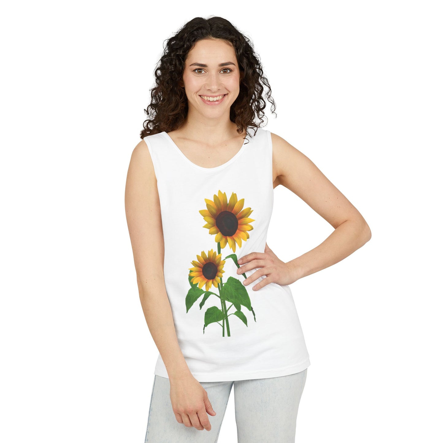 Sunflower Unisex Tank Top - Relaxed Summer Wear, Gift for Garden Lovers, Casual Beach Vibes, Perfect for Spring Celebrations, Gift Idea