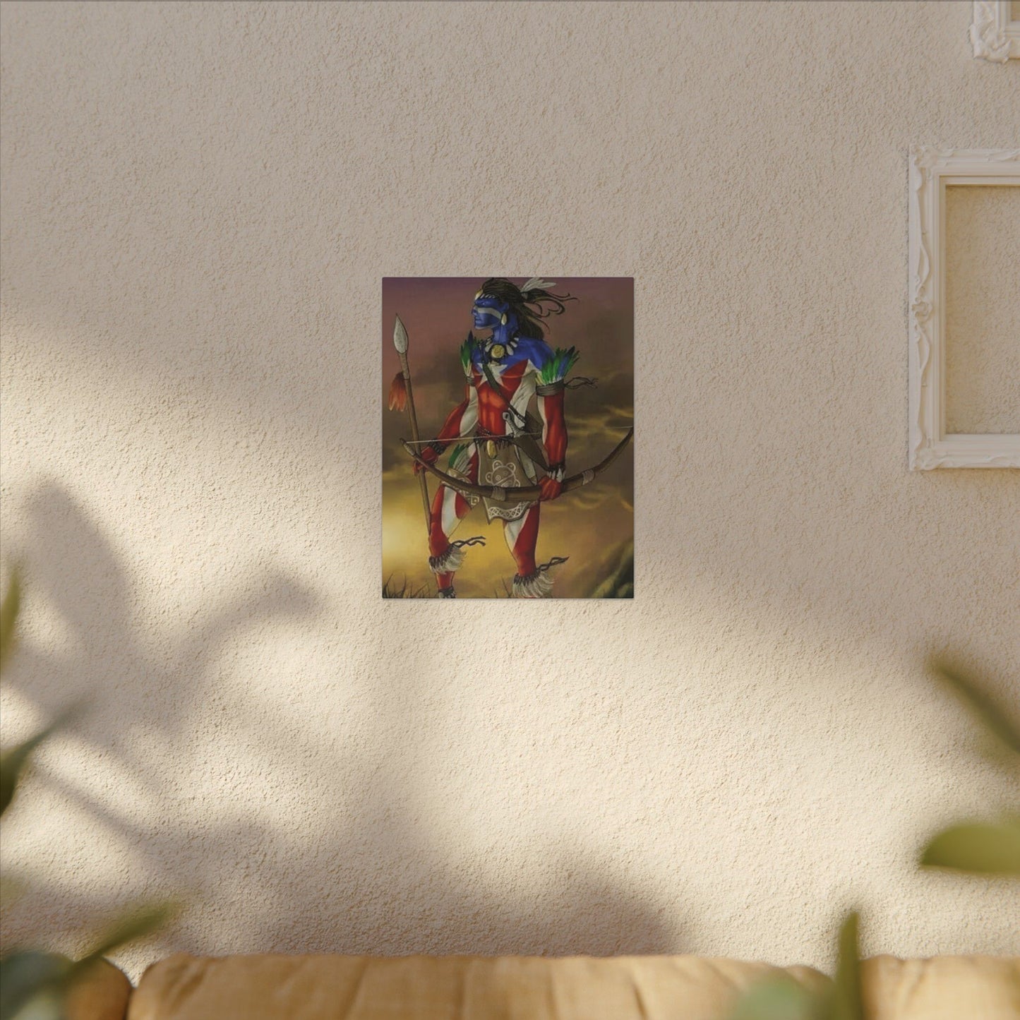 Borikén Rooted in Culture, Radiating Power Tribal Puerto Rico Warrior Canvas Art, Taino Wall Decor, Boho, Unique Gift for Collectors, Cultural Prints