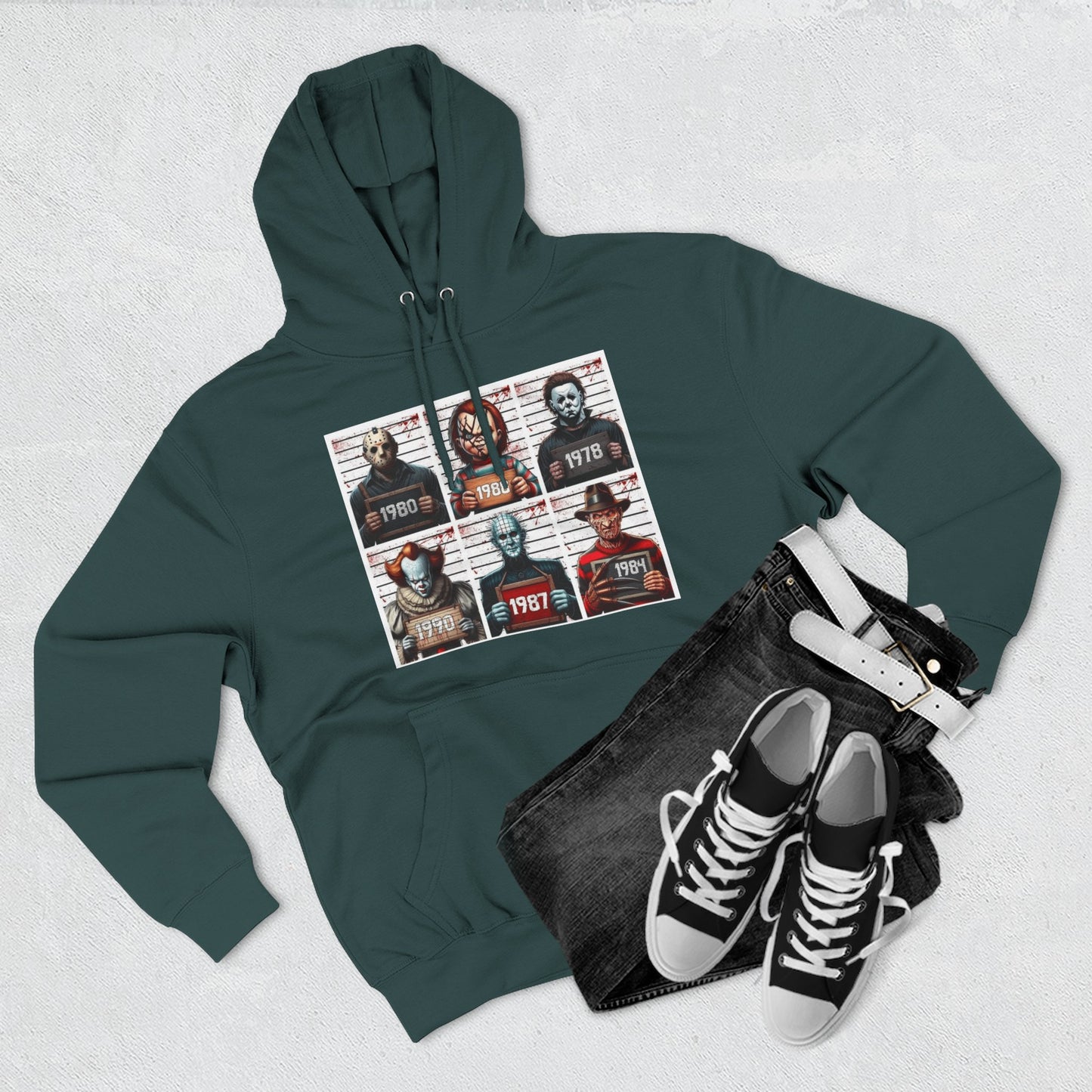 Spooky Vibes Only Halloween Sweater Retro Horror Movie Three-Panel Fleece Hoodie, Halloween Gift, Cozy Sweatshirt, Movie Lover Apparel, Vintage Movie Merchandise