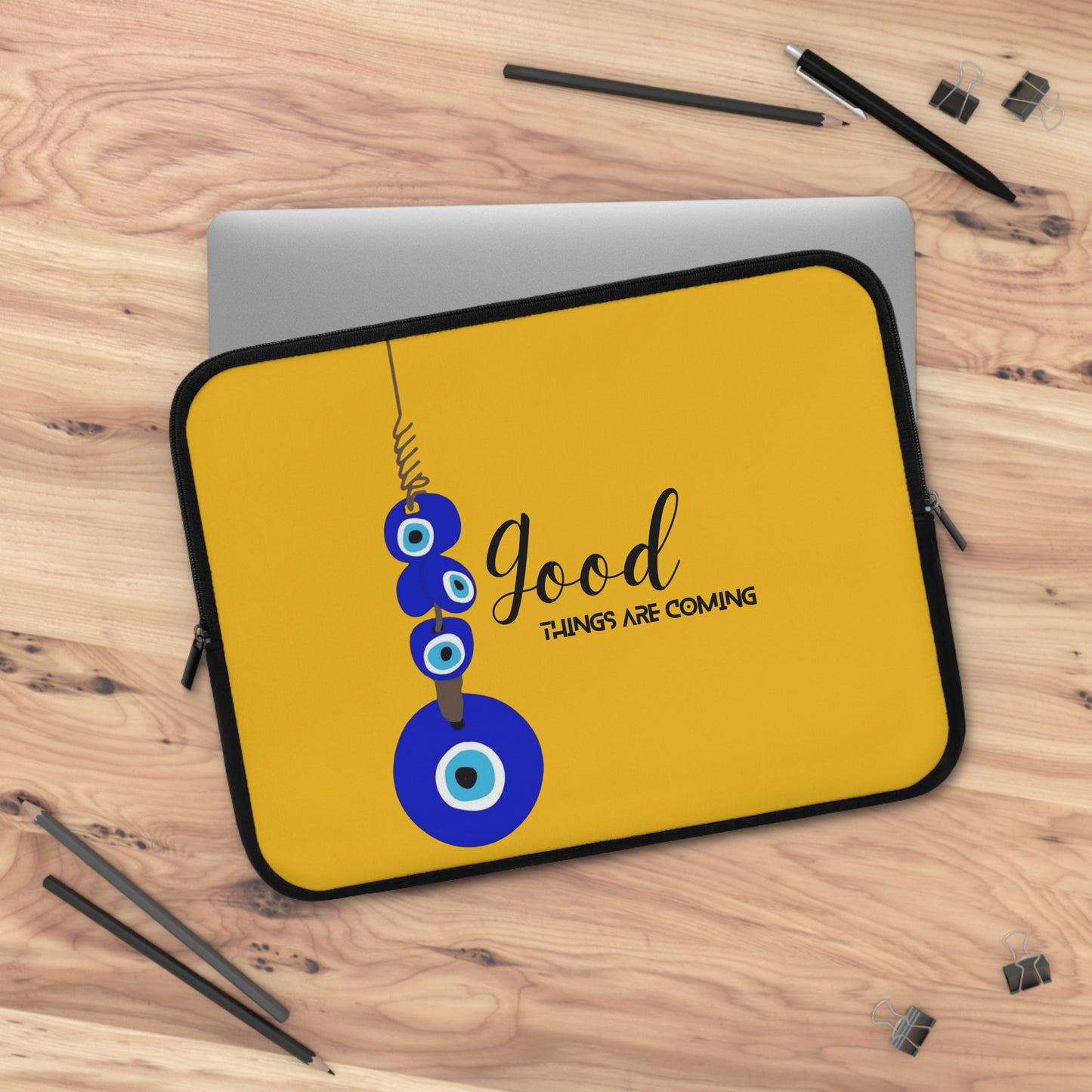 Good Things Are Coming Laptop Sleeve - Cute Tech Case, Gift for Students, Office Accessories, Laptop Bag, Colorful Design