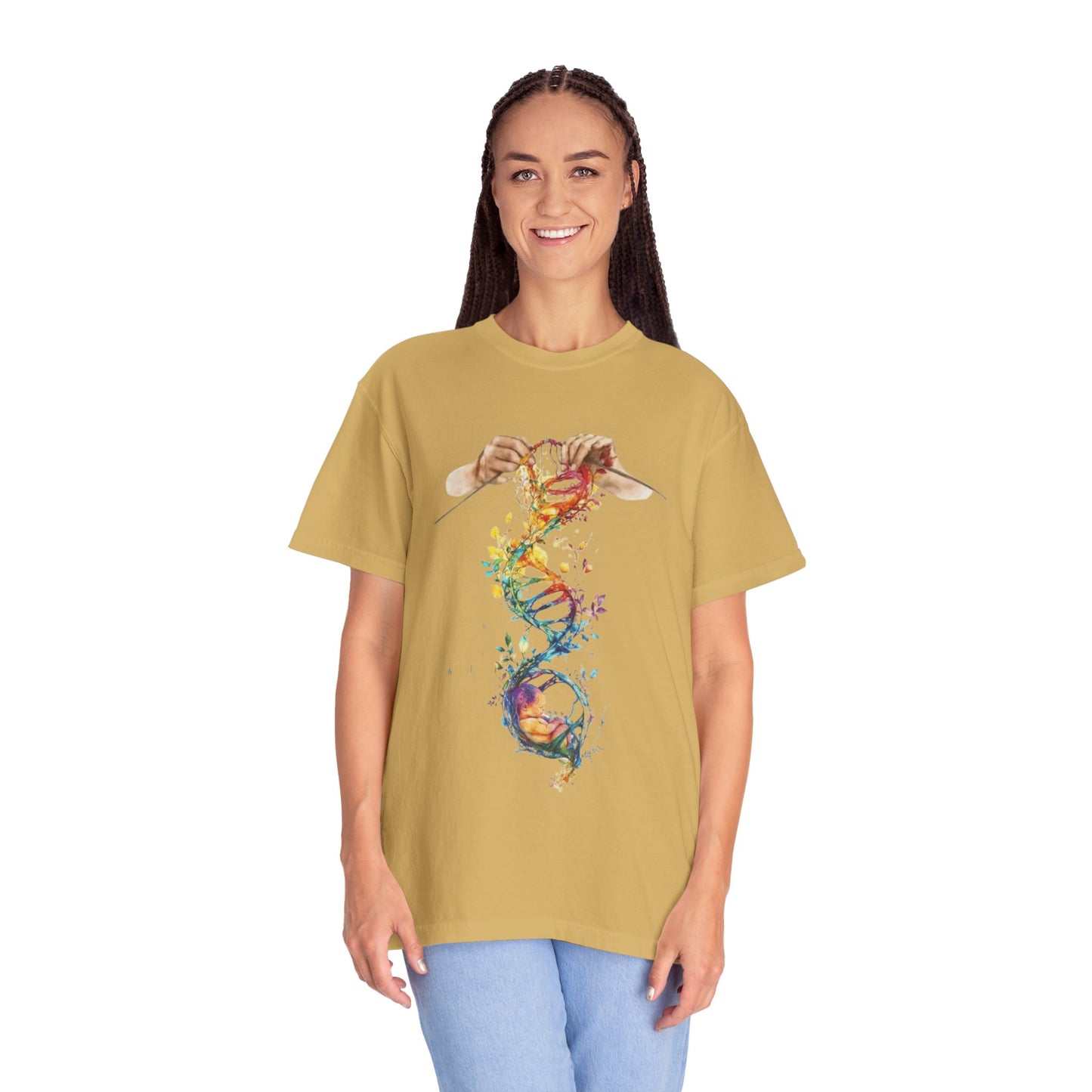 👚 Soft. Stylish. Mom-approved. Order now and gift her something she'll actually wear! Colorful DNA Art Unisex T-shirt, Science Tee, Creative Garment, Gift for Scientists,