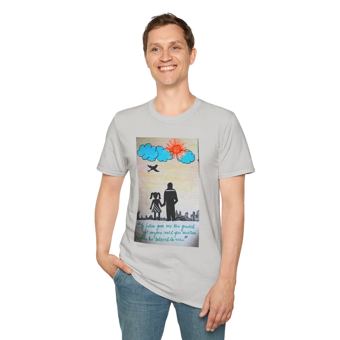 Inspirational Father-Daughter T-Shirt, Unisex Softstyle Tee for Family Bonding, Gift for Dads, Father's Day, Birthday