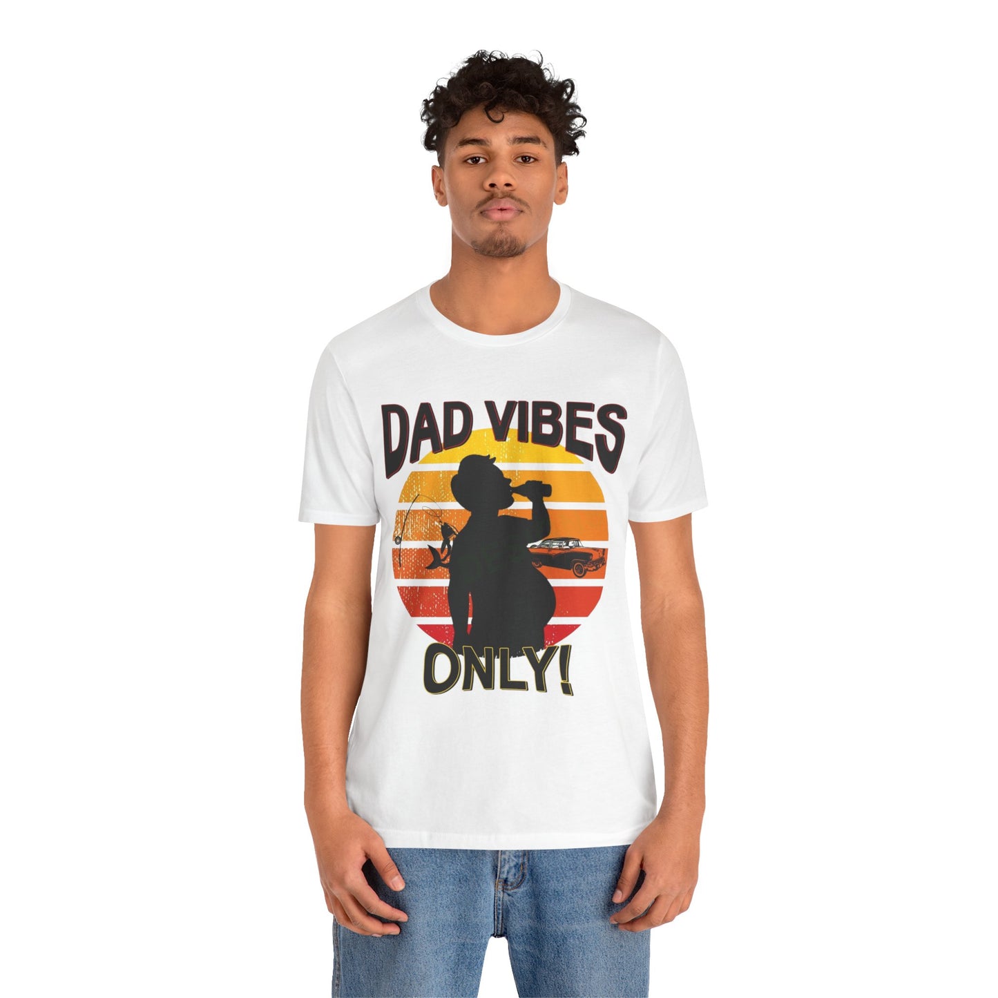 Dad Vibes Only Unisex Tee, Fun Casual T-Shirt for Dads, Perfect Gift for Father's Day, Summer Barbecue, Weekend Outing