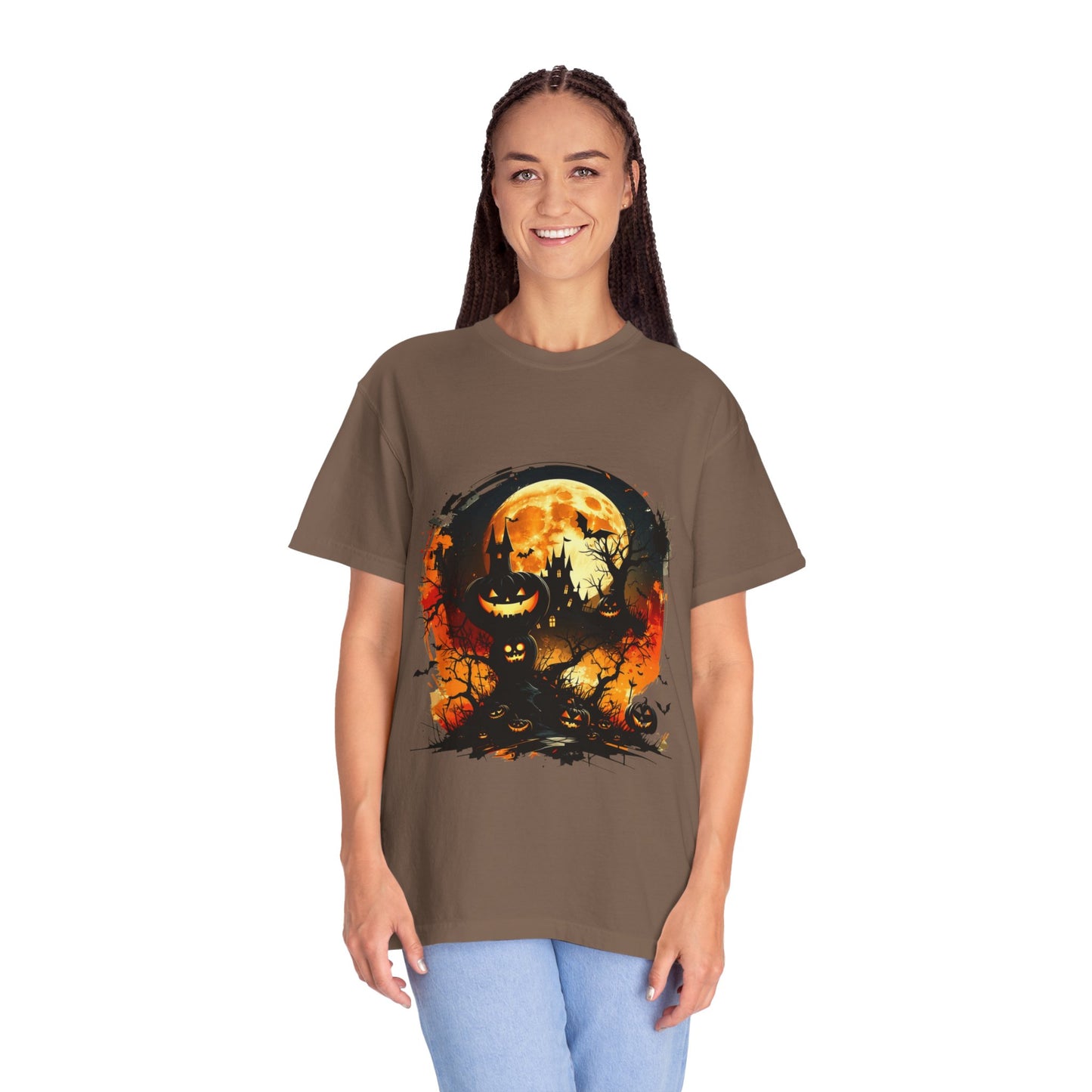 Halloween Moon Graphic T-shirt, Unisex Spooky Shirt, Fall Outfit, October Fest Tee, Halloween Party Wear, Trick or Treat T-shirt