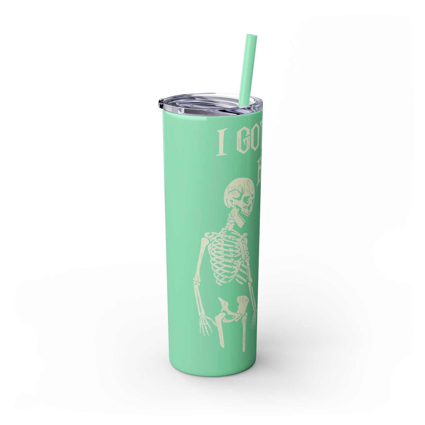 Halloween Skeleton-Themed Tumbler, Got Your Back Drinkware, I Got Your Back Skinny Tumbler, Cute Gifts for Halloween, Fun Vibes for Parties