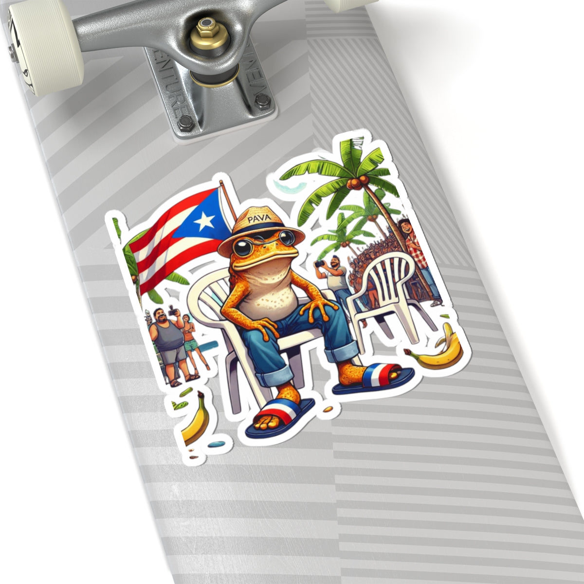 PR Stick Your Pride Anywhere Tropical Frog Kiss-Cut Stickers | Fun Decor for Laptops, Water Bottles, Journals, Summer Vibes, Puerto Rican Culture