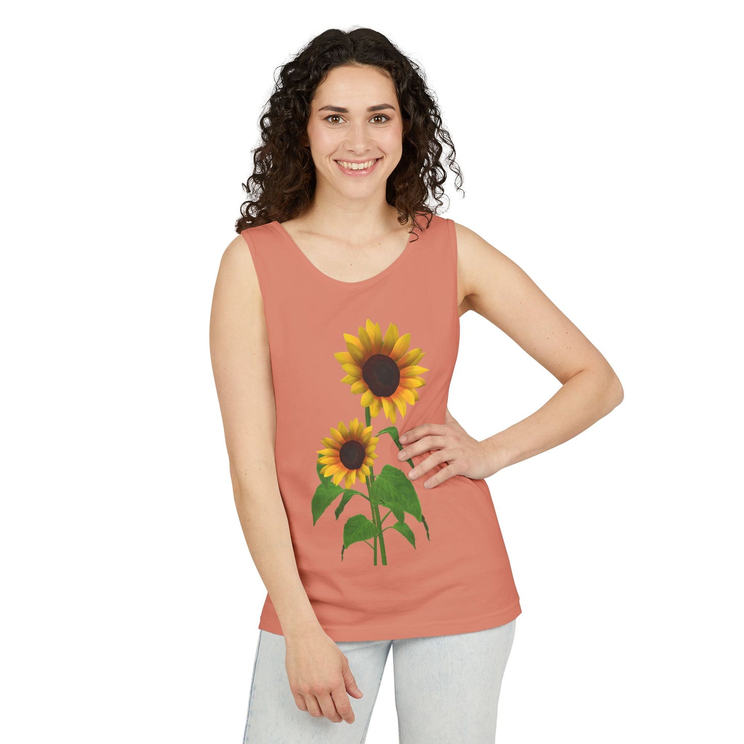 Sunflower Unisex Tank Top - Relaxed Summer Wear, Gift for Garden Lovers, Casual Beach Vibes, Perfect for Spring Celebrations, Gift Idea