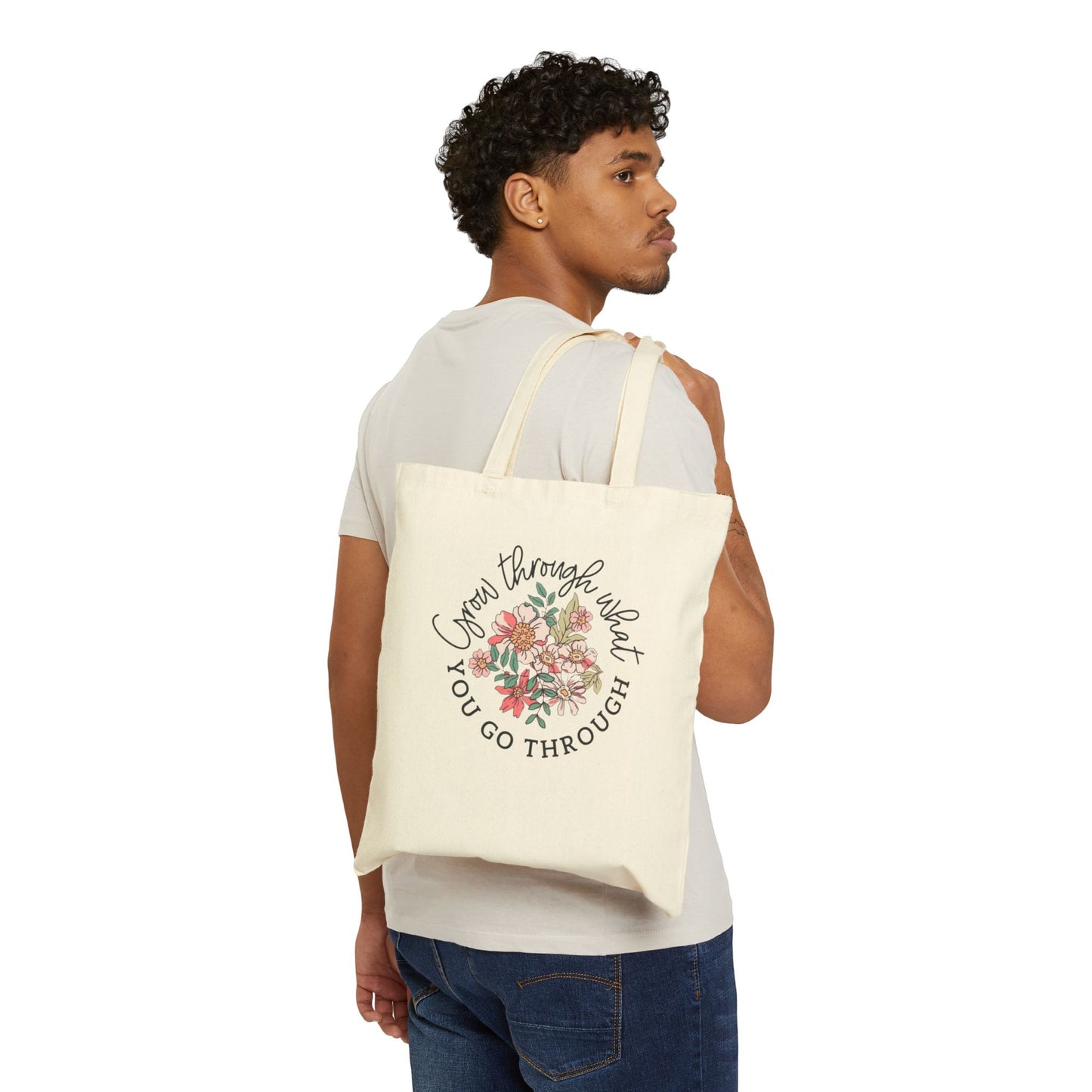 Carry Positivity Everywhere You Go Floral Inspirational Tote Bag - Perfect for Shopping, Beach Days, Gifts, Eco-Friendly, Motivational Quote
