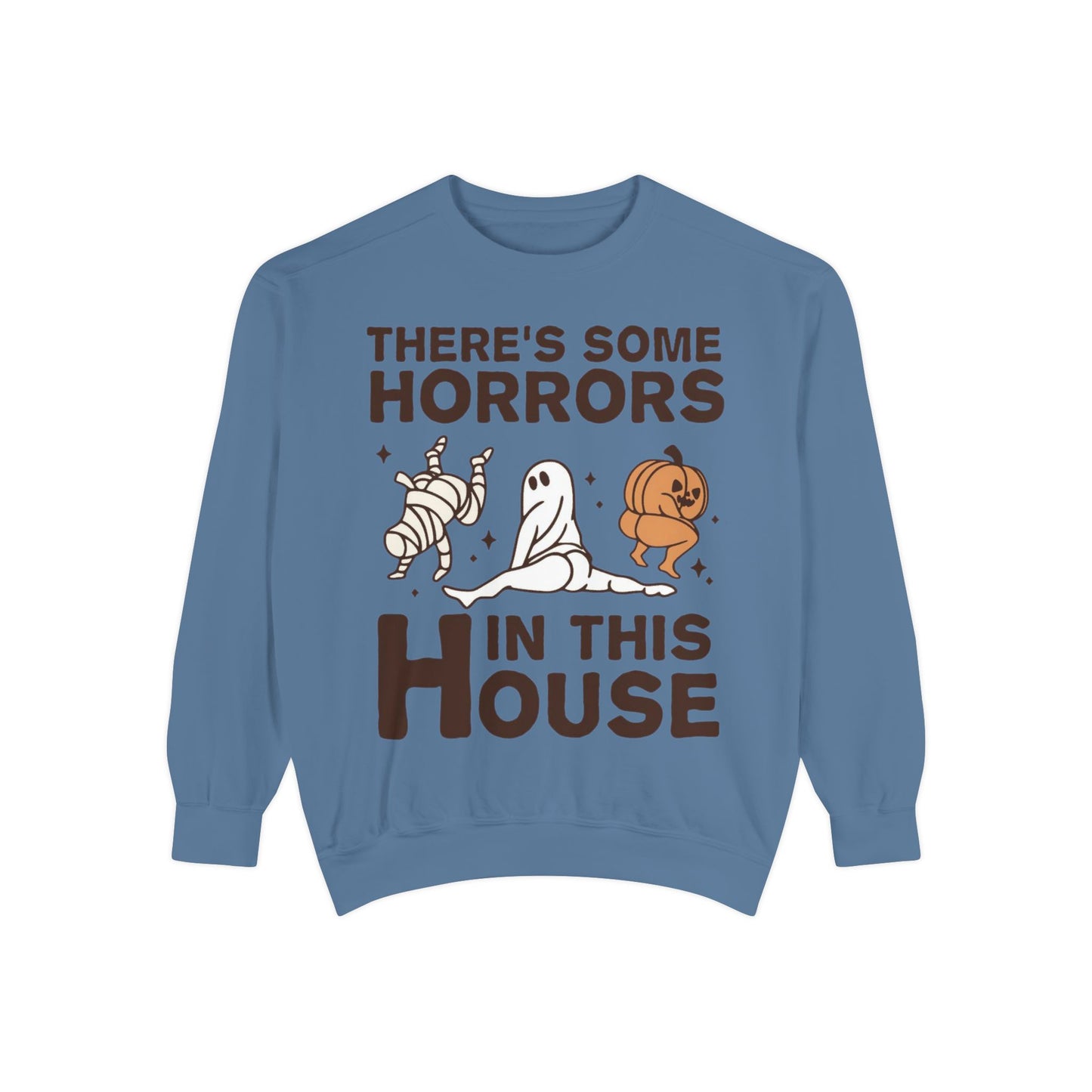 Halloween Themed Unisex Sweatshirt - Fun Ghosts & Mummy Design for Fall, Cozy Casual Wear, Halloween Party, Gift for Friends, Autumn Vibes