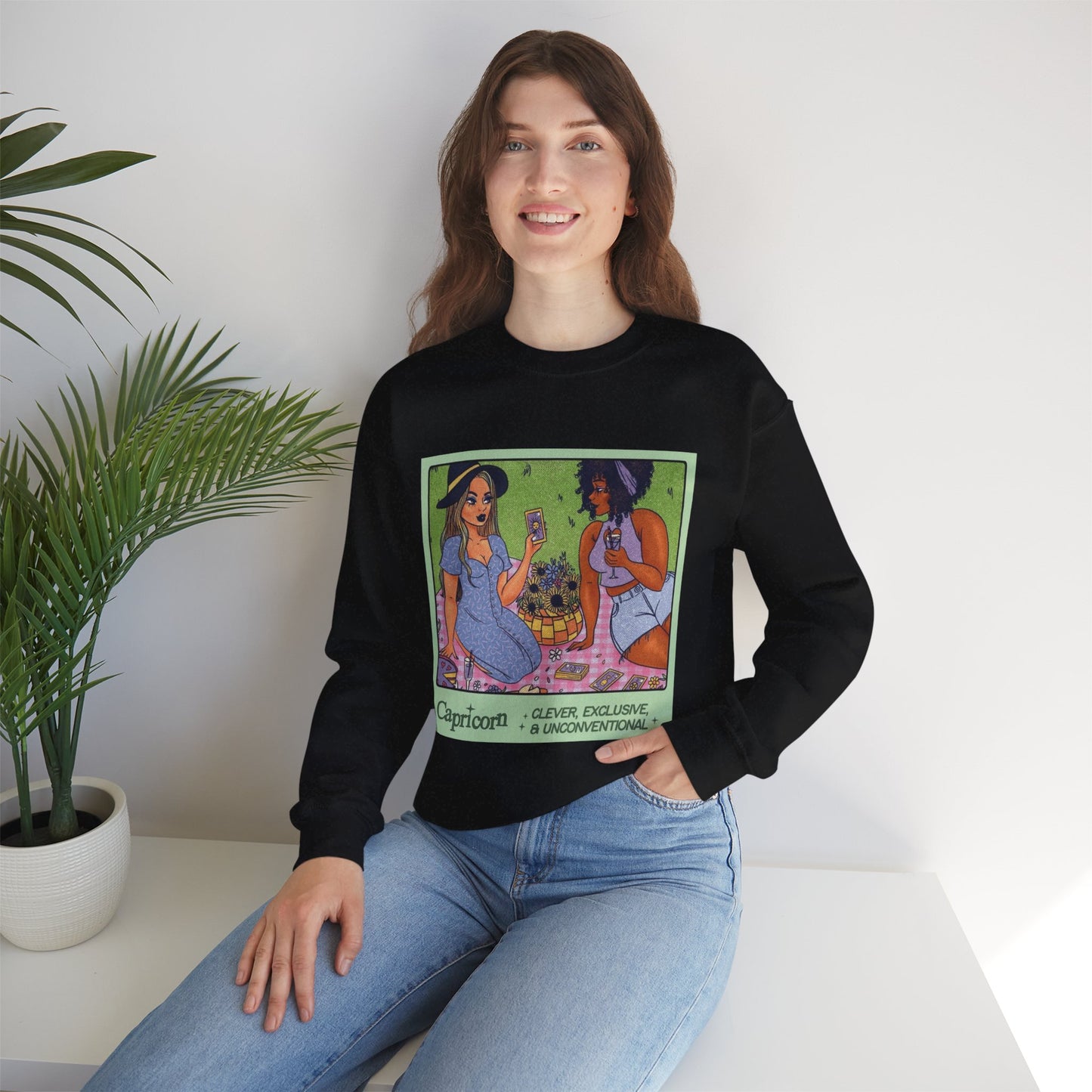 Spooky Vibes Only" Halloween Sweater Capricorn Vibes Crewneck Sweatshirt, Cozy Unisex Apparel, Astrology Gift, Casual Layering Top