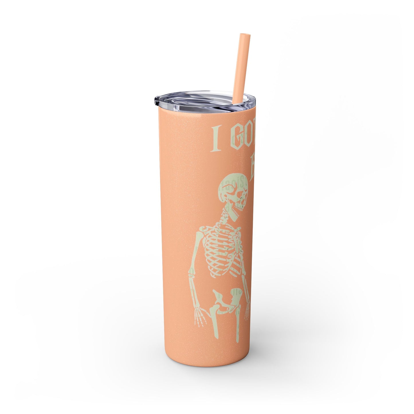 Halloween Skeleton-Themed Tumbler, Got Your Back Drinkware, I Got Your Back Skinny Tumbler, Cute Gifts for Halloween, Fun Vibes for Parties