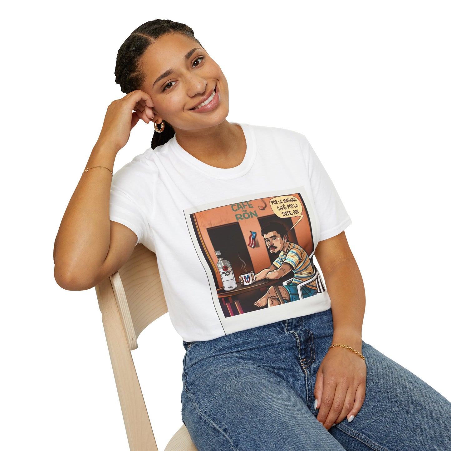 POR LA MANANA CAFE Coffee Lovers, Casual Wear, Unisex Fashion Proud Puerto Rican Tee Puerto Rican Heritage Shirt