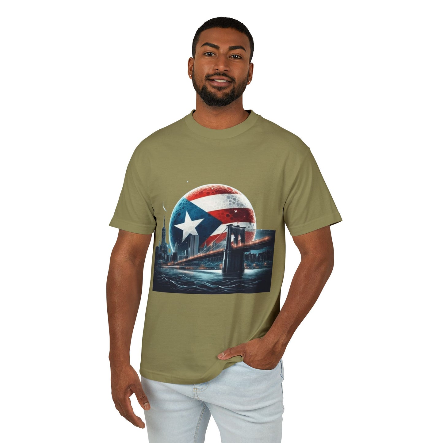 Puerto Rican Pride Heavyweight Cotton Tee, Unisex Vintage Shirt, Casual Wear, Gift for Him/Her, Summer Style, Travel Tee