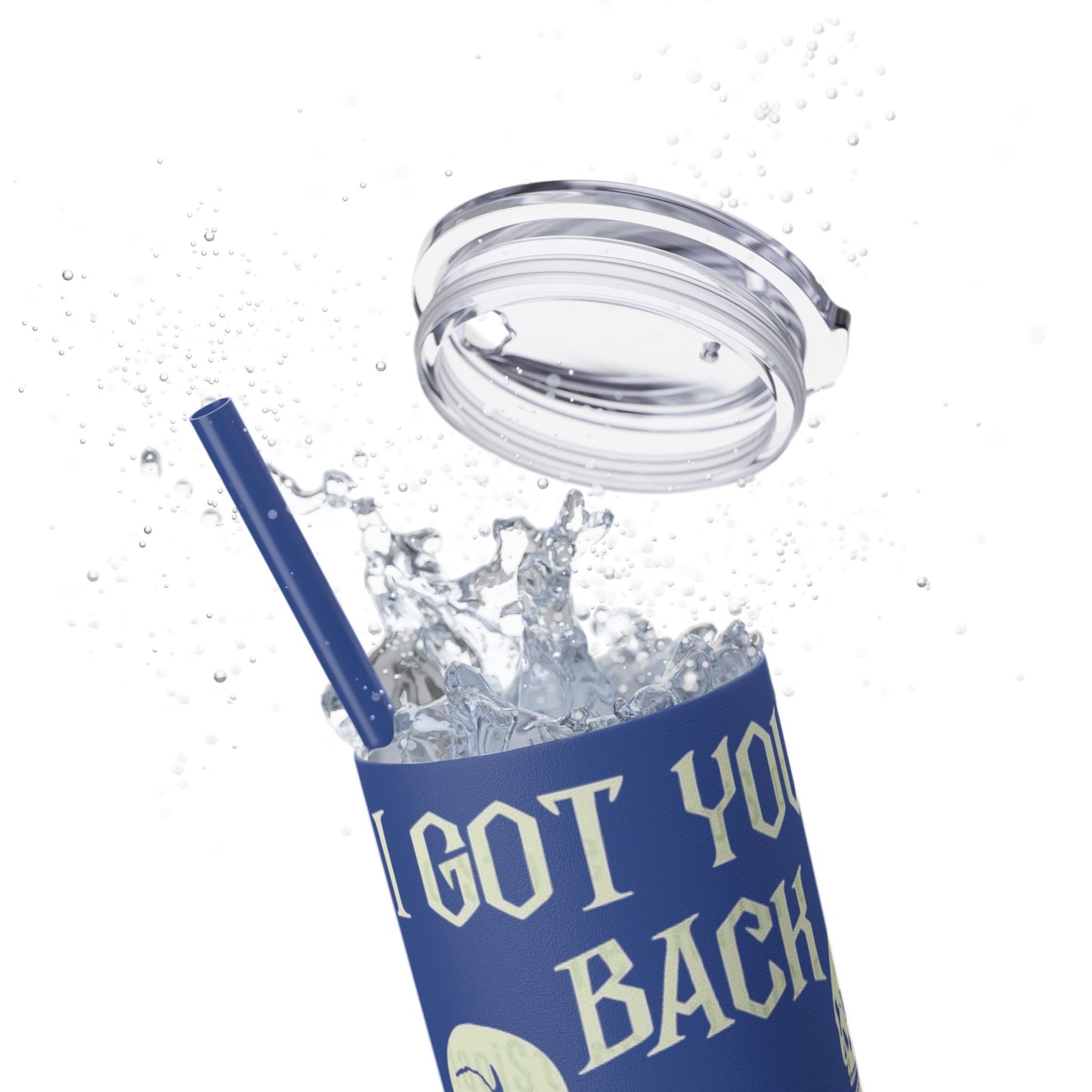 Halloween Skeleton-Themed Tumbler, Got Your Back Drinkware, I Got Your Back Skinny Tumbler, Cute Gifts for Halloween, Fun Vibes for Parties