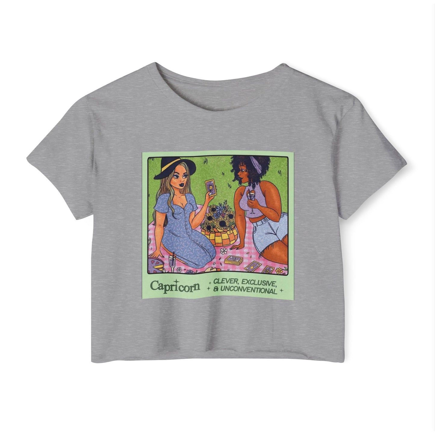 Halloween lovers Women's Festival Crop Top - Playful Capricorn Design, Boho Chic Style, Summer Tops, Festival Outfits, Gift for Her