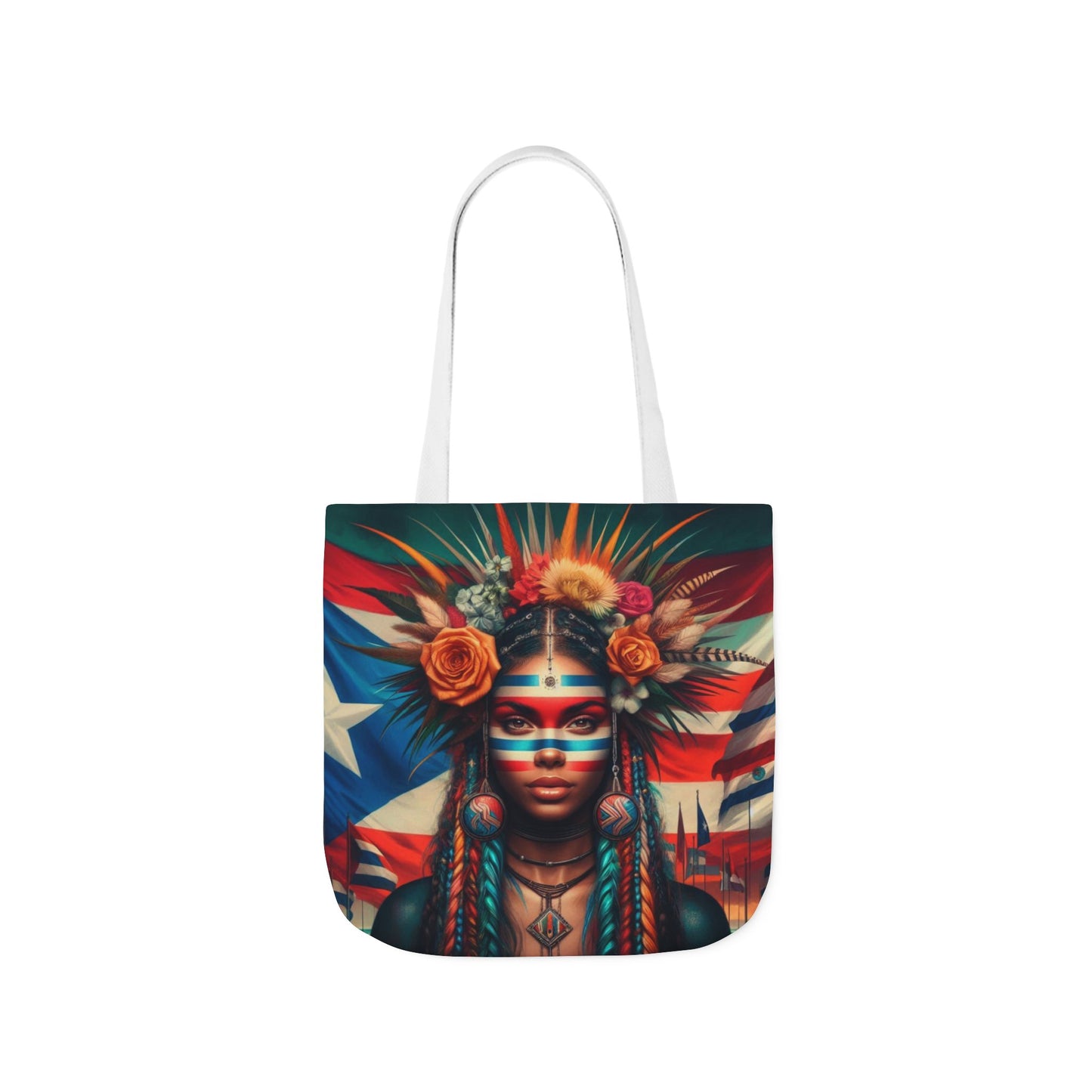PUERTO RICO Canvas Tote Bag, 5-Color Straps