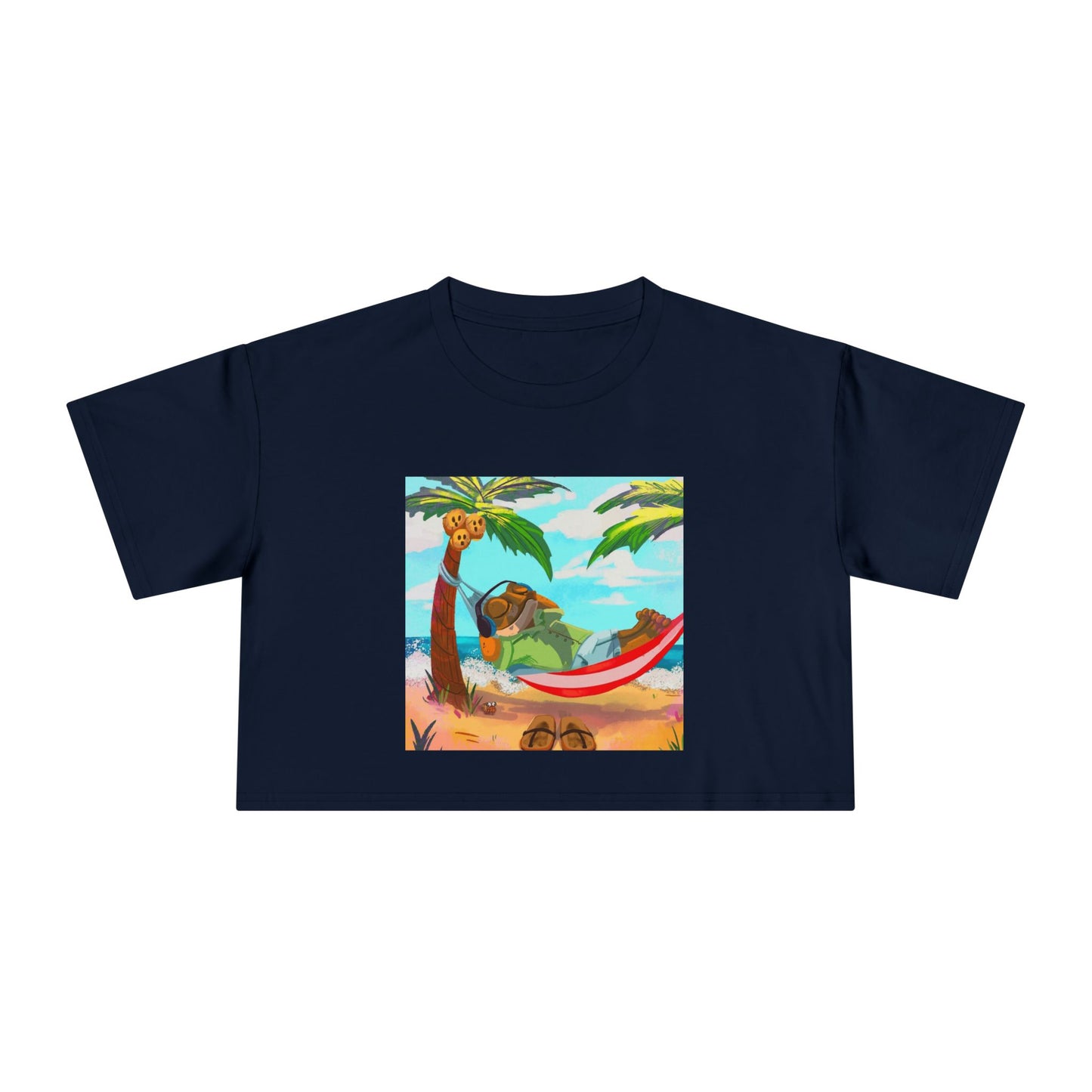 Boriqua T-Shirt Tropical Paradise Crop Tee - Chill Vibes, Women's Casual Top, Summer Style, Beachwear, Vacation Shirt