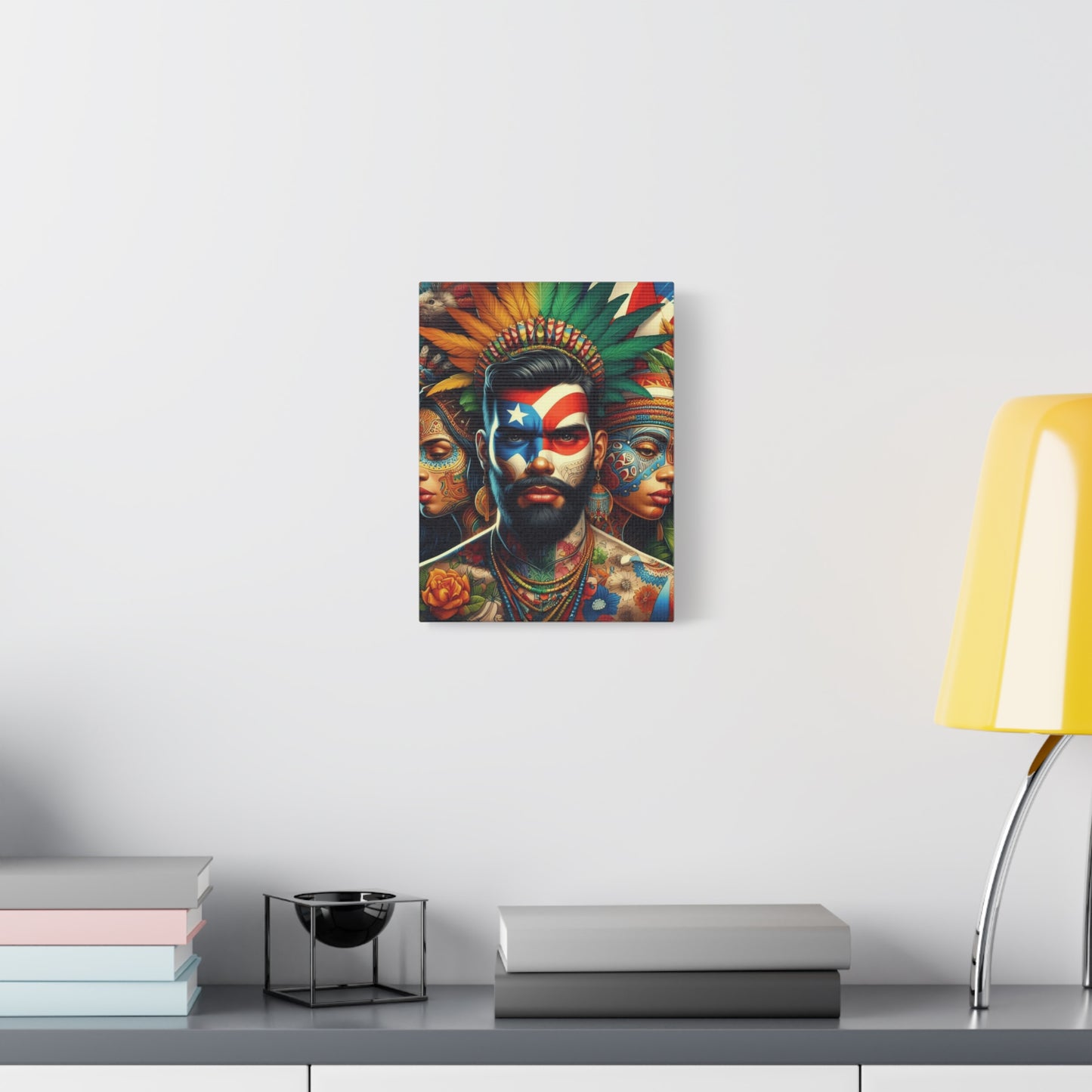 La Isla del Encanto Taíno Symbol Design Vibrant Cultural Art Canvas Print, Wall Decor, Home Decoration, Unique Artwork, Bohemian Style, Gift for Art Lovers
