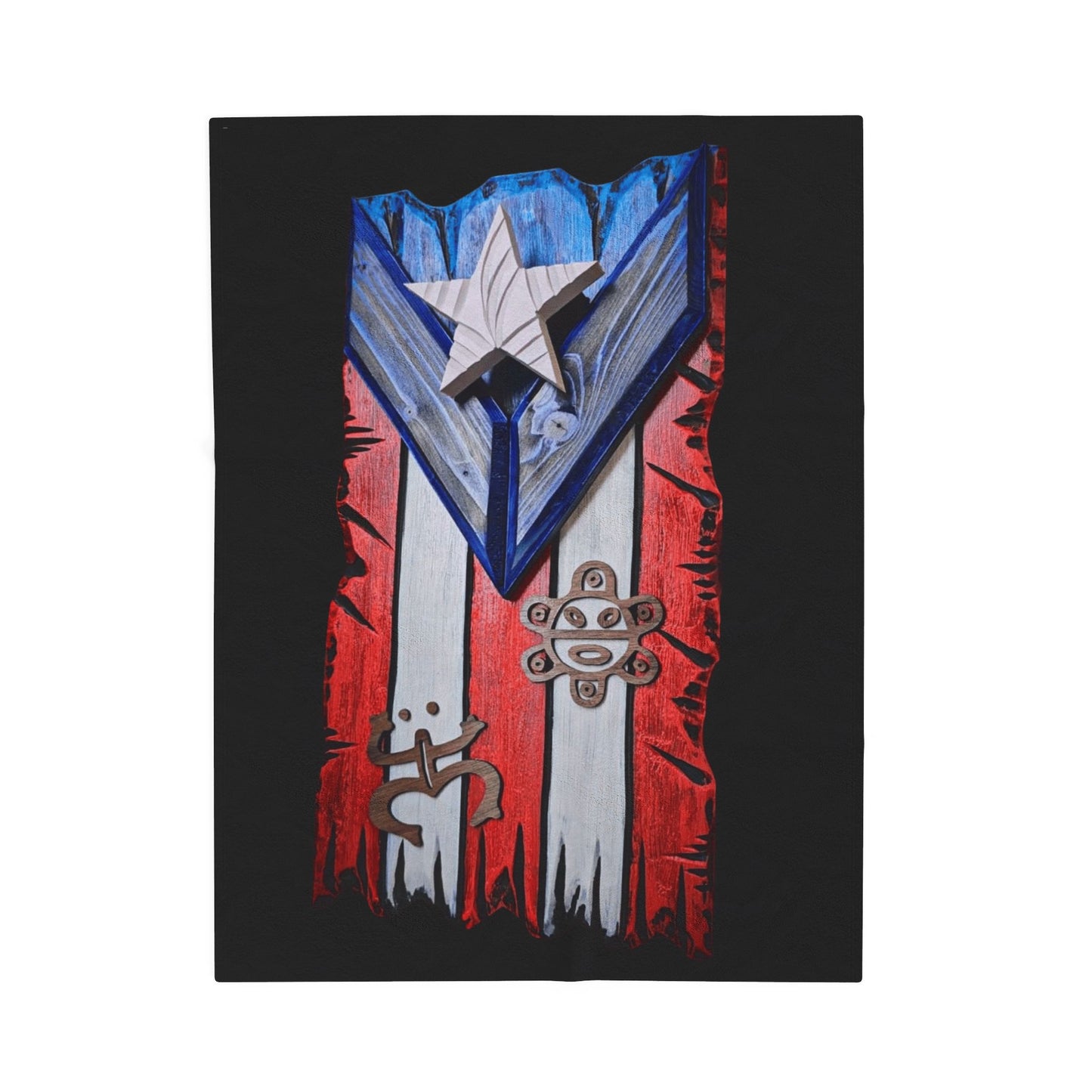 Puerto Rico Pride Velveteen Plush Blanket | Cozy Home Decor, Spirit of Cuba, Travel Gift, Cultural Blanket, Ideal for Festivals