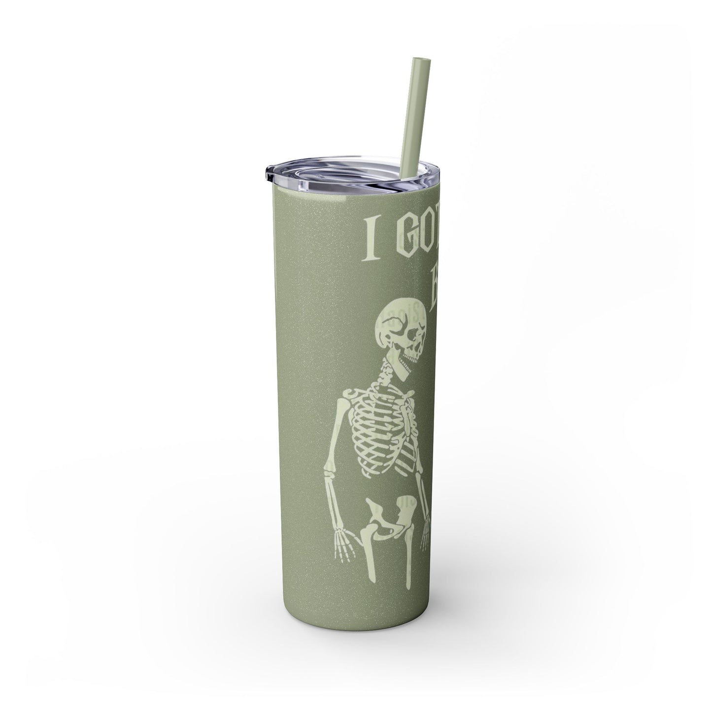 Halloween Skeleton-Themed Tumbler, Got Your Back Drinkware, I Got Your Back Skinny Tumbler, Cute Gifts for Halloween, Fun Vibes for Parties