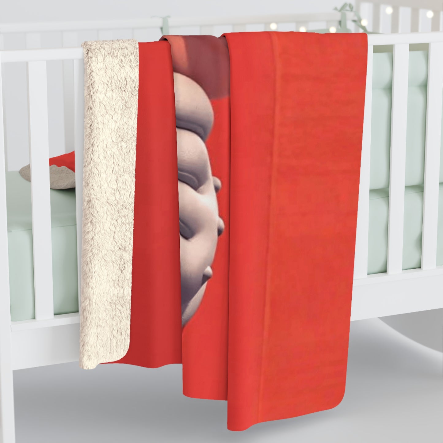 Mario Peeking Sherpa Blanket - Soft Red Fleece Throw