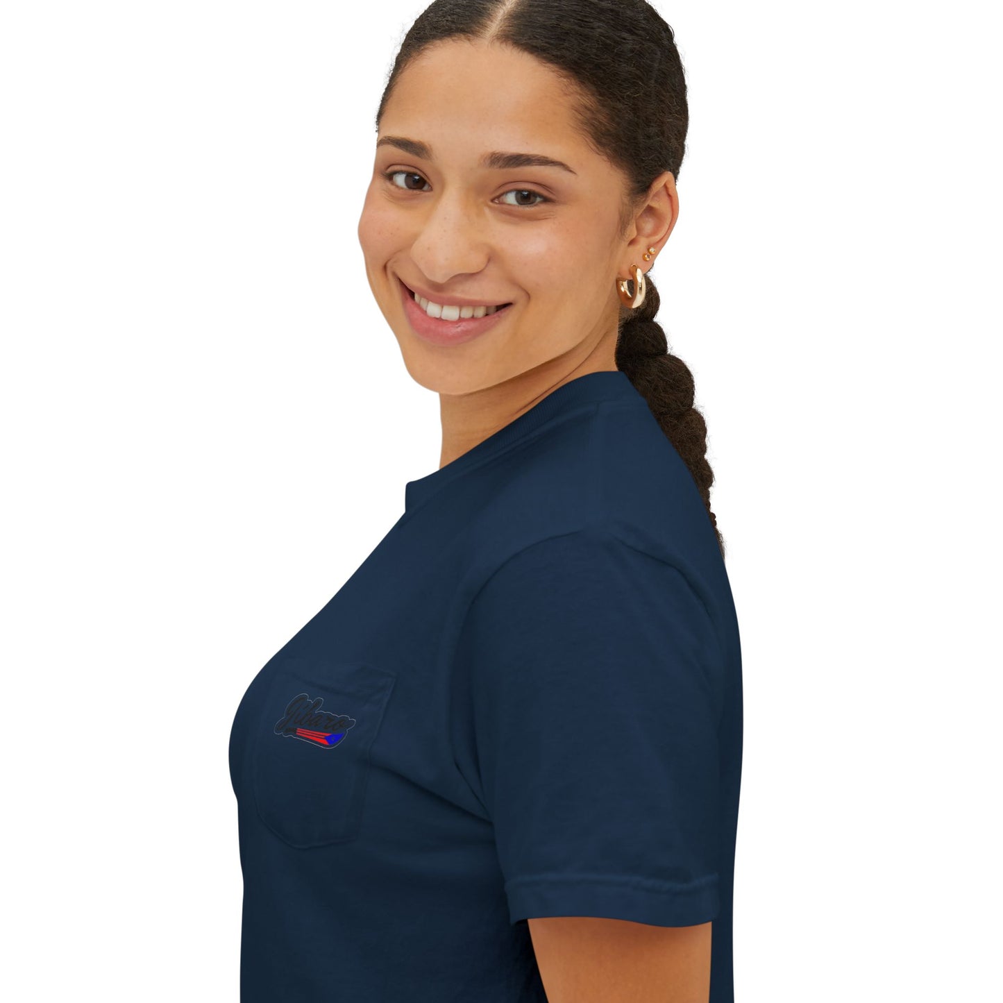 Jibaro Pocket TShirt Unisex Garment-Dyed Tee for Cultural Pride Puerto Rico Embroidered TShirt & Unisex Crewneck Sweatshirt