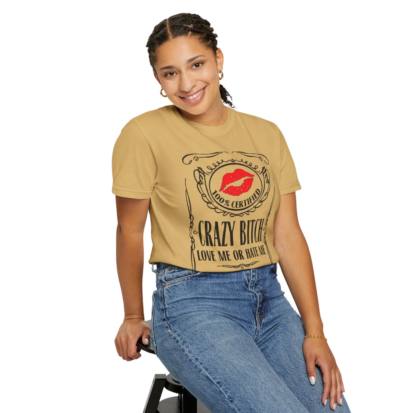Sarcasm in Style – Funny Graphic Tee" Crazy Bitch Unisex T-Shirt | Fun Casual Wear, Gift for Friends, Birthday Humor Tee, Playful Statement Shirt,