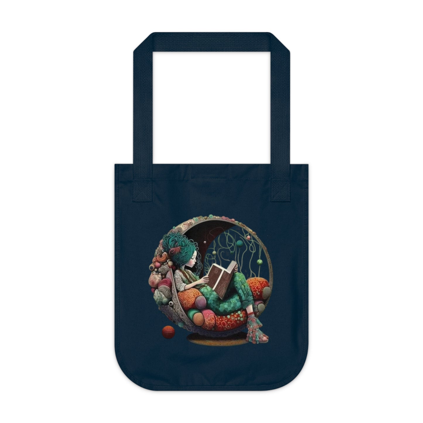 Inspiration On the Go Whimsical Organic Canvas Artistic Gift for Readers, Birthday Present, Reusable Bag