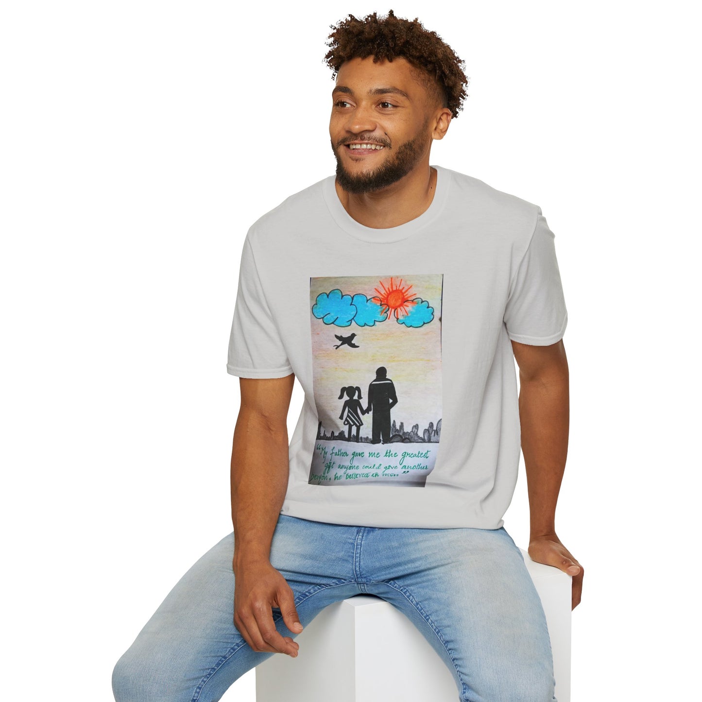 Inspirational Father-Daughter T-Shirt, Unisex Softstyle Tee for Family Bonding, Gift for Dads, Father's Day, Birthday