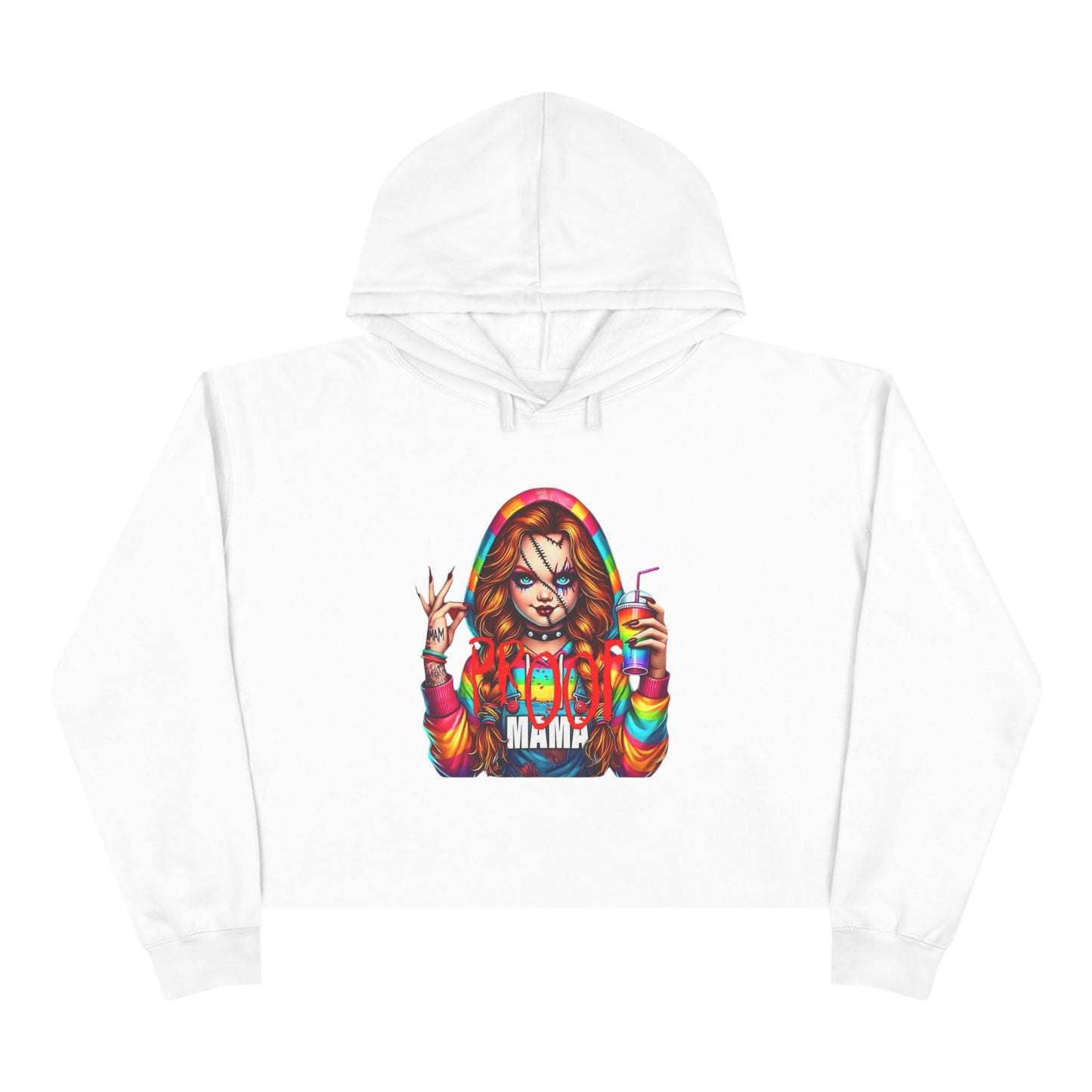 Witchy vibes Colorful Graphic Crop Hoodie for Trendy Style, Party Wear, Festival Outfit, Gift for Her, Casual Fashion