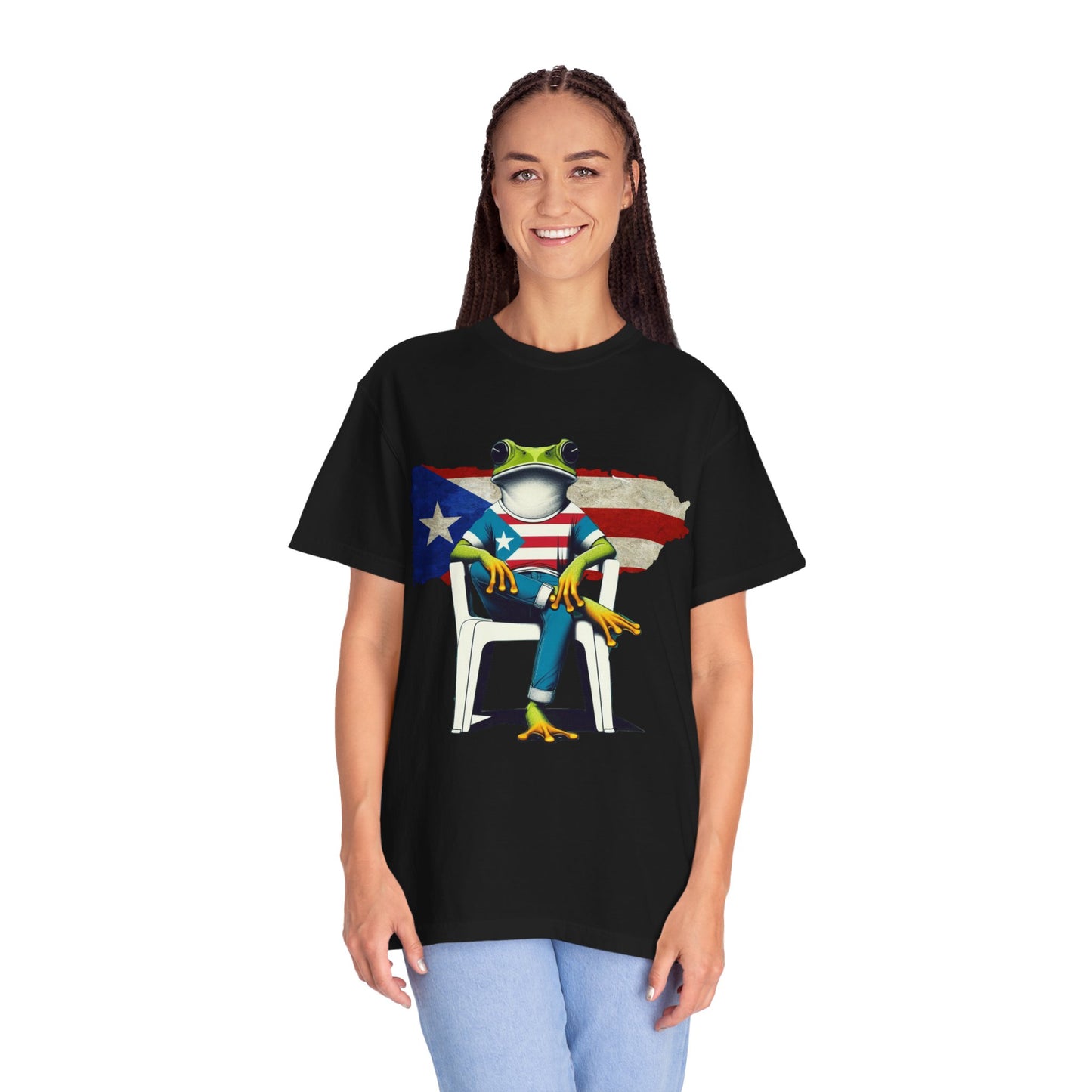 Patriotic Puerto Rican Shirt Patriotic Frog T-shirt, Humor Shirt, Gift for Nature Lovers, Summer BBQ Outfit