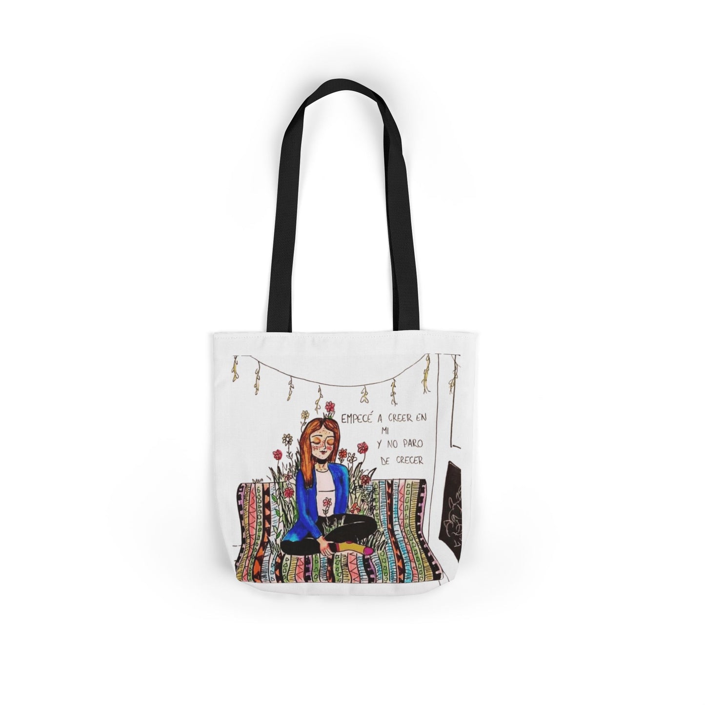 Lleva inspiración contigo a donde vayas Bohemian Style Canvas Tote Bag, Inspirational Art, Ideal for Gifts, Eco-Friendly Shopping, Beach Days, Travel Adventures
