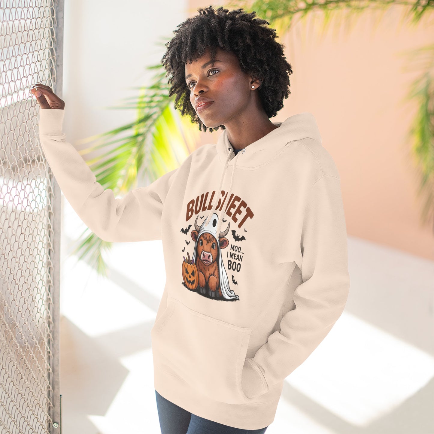 Spooky Vibes Only" Halloween Sweater Cozy Ghostly Fleece Hoodie