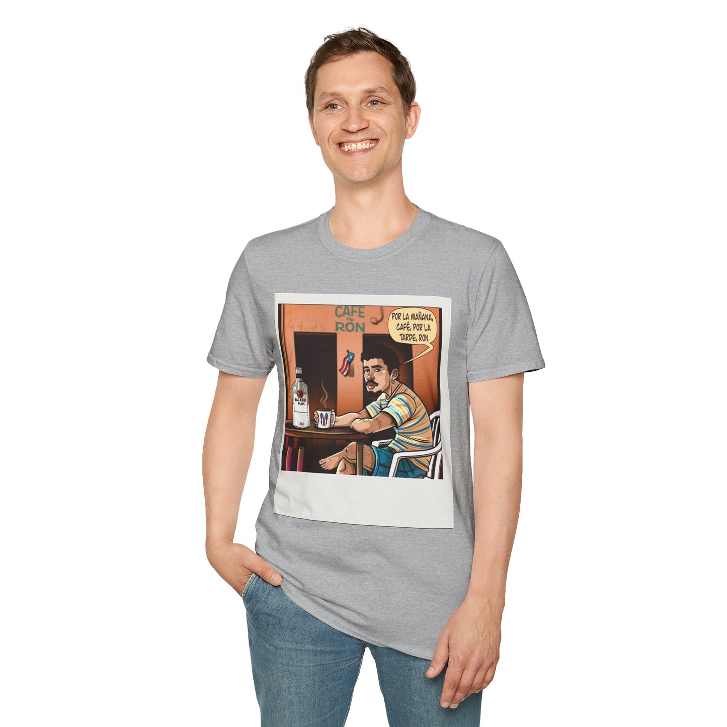POR LA MANANA CAFE Coffee Lovers, Casual Wear, Unisex Fashion Proud Puerto Rican Tee Puerto Rican Heritage Shirt