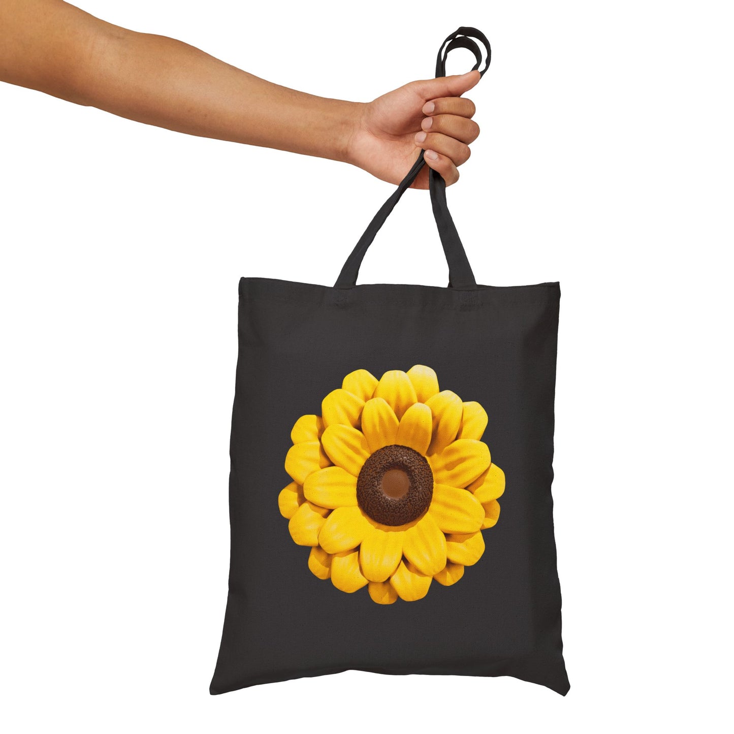 Carry Positivity Everywhere You Go Sunflower Cotton Canvas Tote Bag, Eco-Friendly Shopping Bag, Floral Grocery Tote, Gift for Her, Beach Bag, Reusable Tote