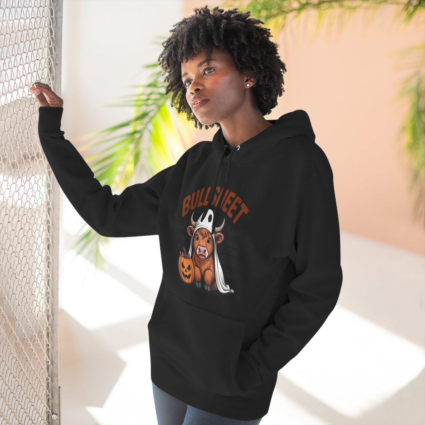 Spooky Vibes Only" Halloween Sweater Cozy Ghostly Fleece Hoodie