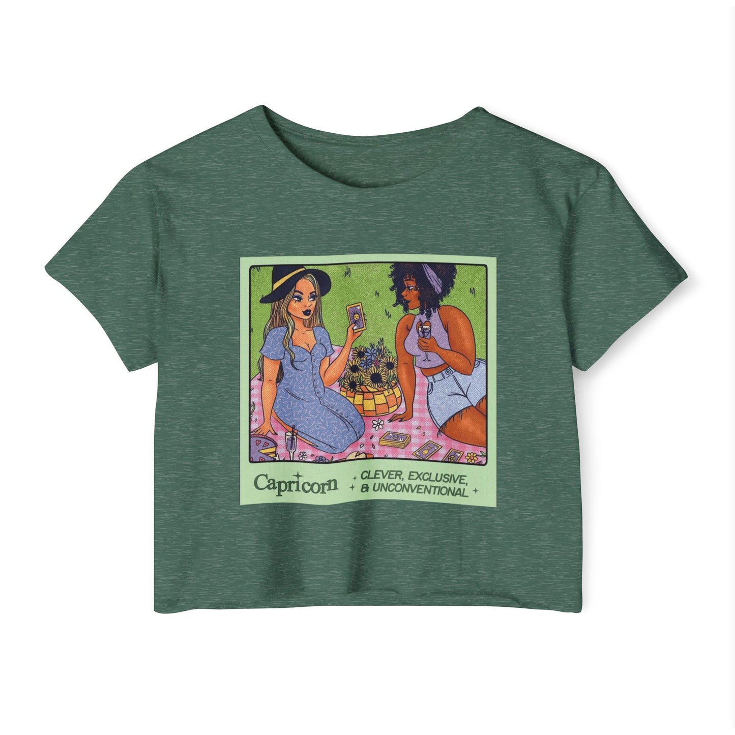 Halloween lovers Women's Festival Crop Top - Playful Capricorn Design, Boho Chic Style, Summer Tops, Festival Outfits, Gift for Her