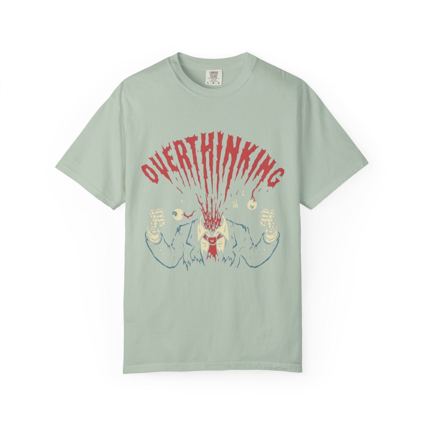 Mentally on Vacation Overthinking Garment-Dyed Unisex T-Shirt, Casual Wear, Gift for Anxiety Awareness, Self-Care Apparel, Unique Graphic Tee