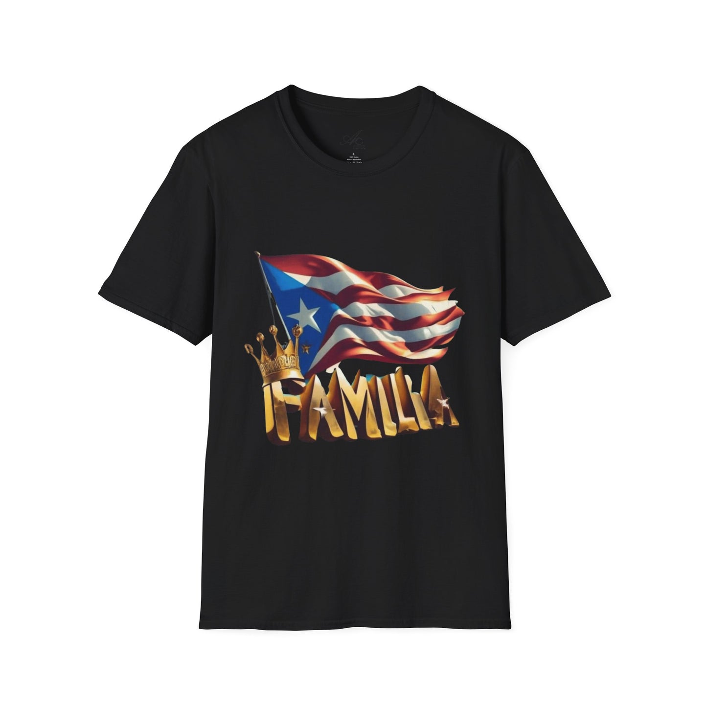 Puerto Rican Familia T-Shirt, Unisex Softstyle Tee, Patriotic Shirt, Family Unity Gift, Summer Celebration Apparel
