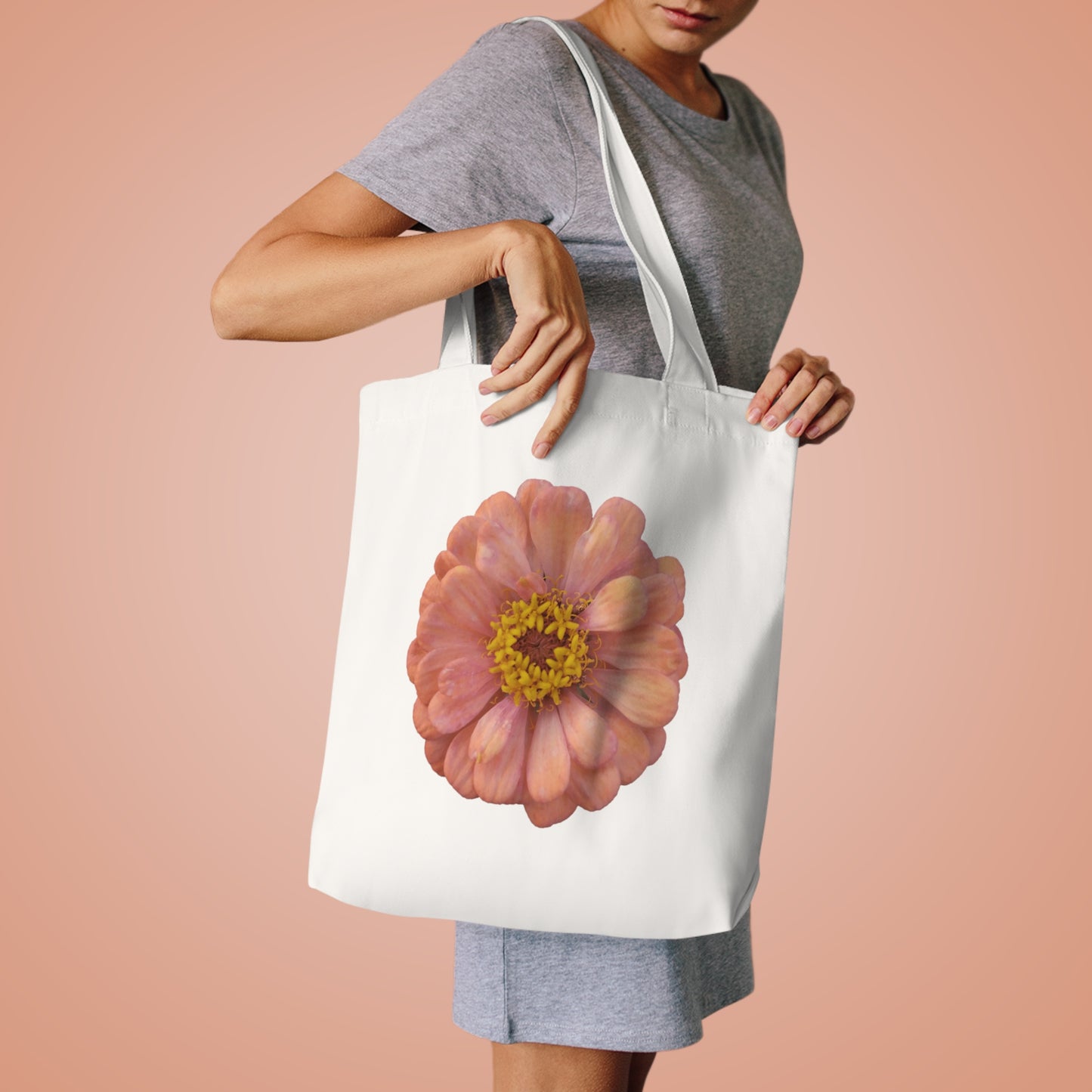 Stylish Floral Cotton Tote Bag, Eco-Friendly Shopping Tote, Beach Bag, Gift for Her, Reusable Grocery Bag, Fashionable Handbag