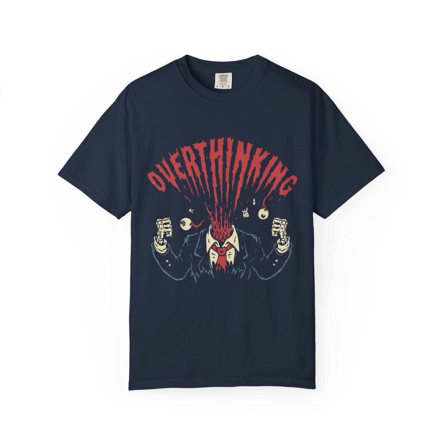 Mentally on Vacation Overthinking Garment-Dyed Unisex T-Shirt, Casual Wear, Gift for Anxiety Awareness, Self-Care Apparel, Unique Graphic Tee