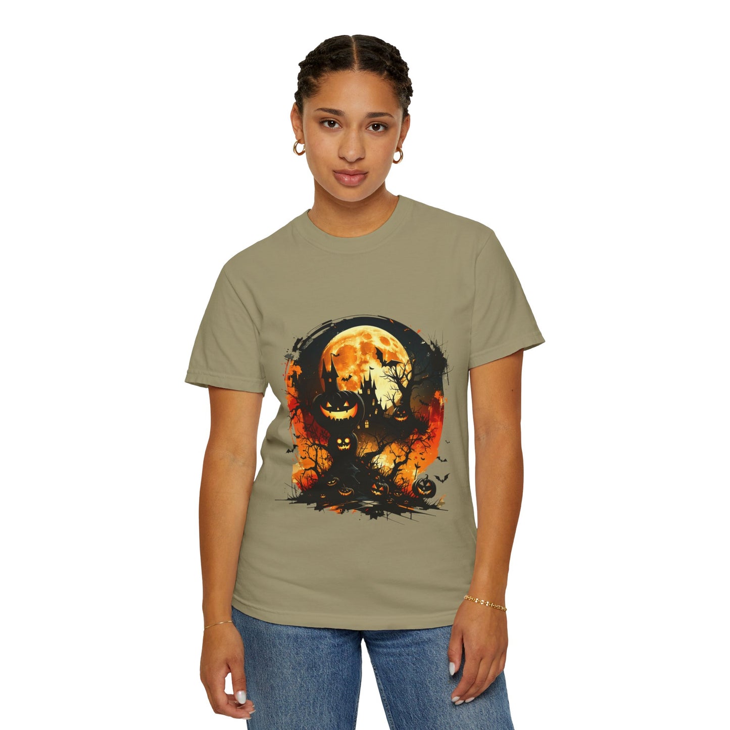 Halloween Moon Graphic T-shirt, Unisex Spooky Shirt, Fall Outfit, October Fest Tee, Halloween Party Wear, Trick or Treat T-shirt