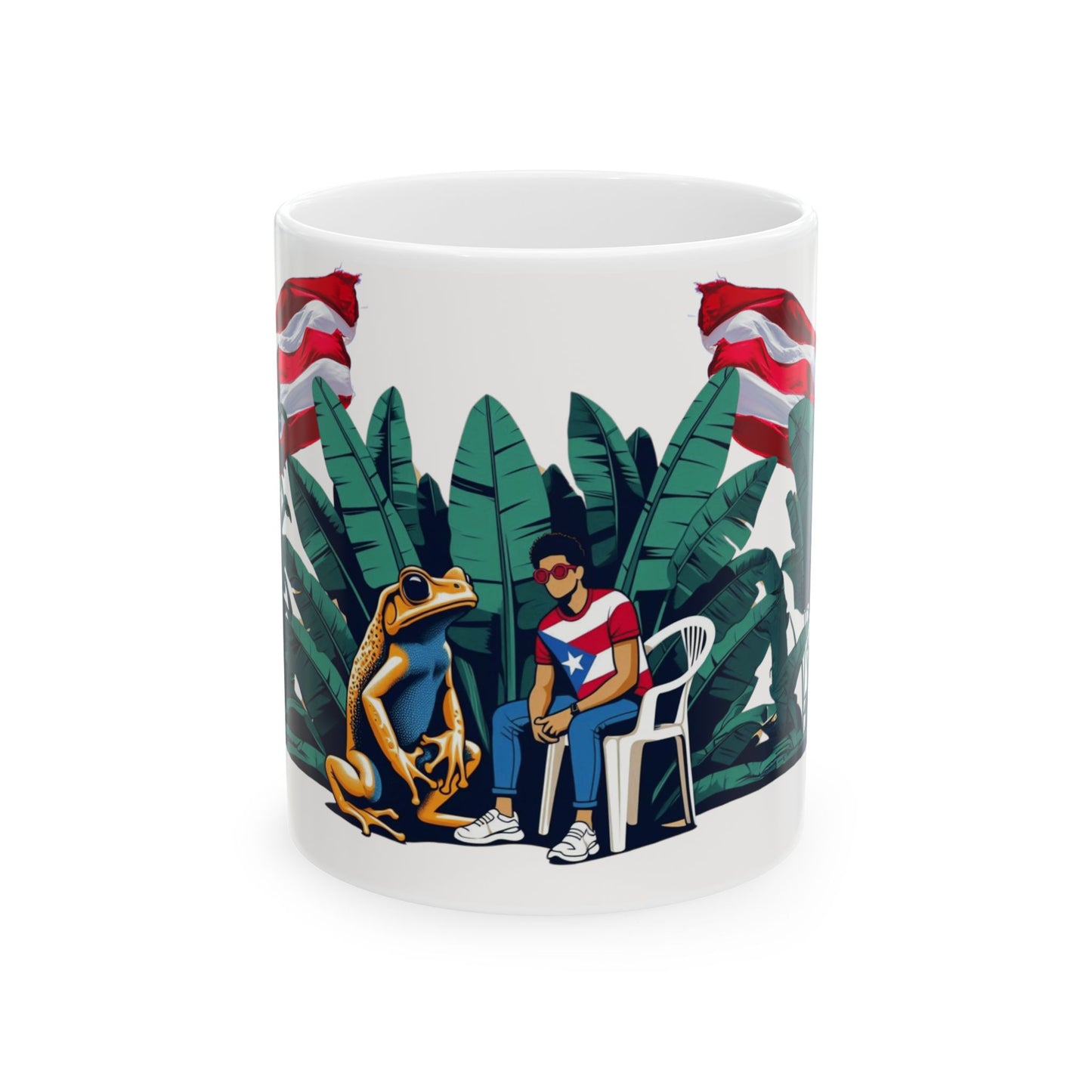Puerto Rican coffee mug with cultural flag design
11oz ceramic Boricua mug on wooden kitchen table
colorful 15oz Puerto Rico heritage mug with C-handle
gift mug for Puerto Rican friend in box with tissue paper